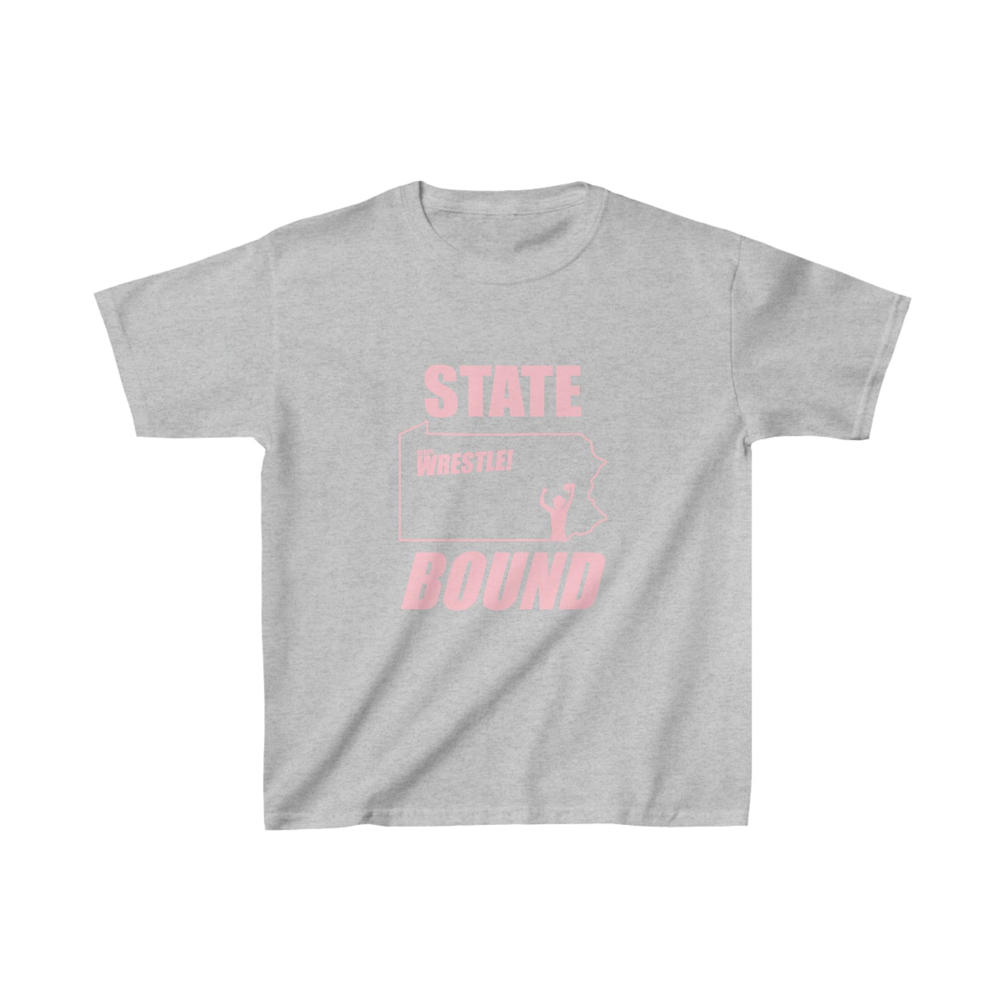 Kids Pennsylvania State Bound, Pink Logo, Unisex Heavy Cotton Tee