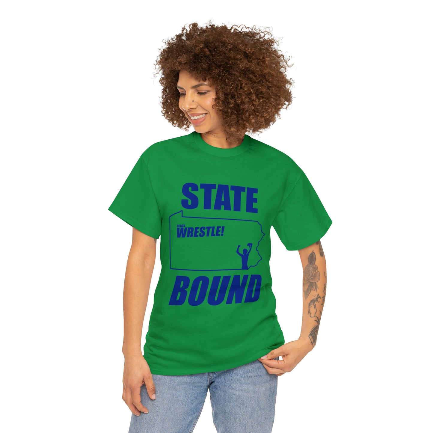 Pennsylvania State Bound, Royal Blue Logo, Unisex Heavy Cotton Tee