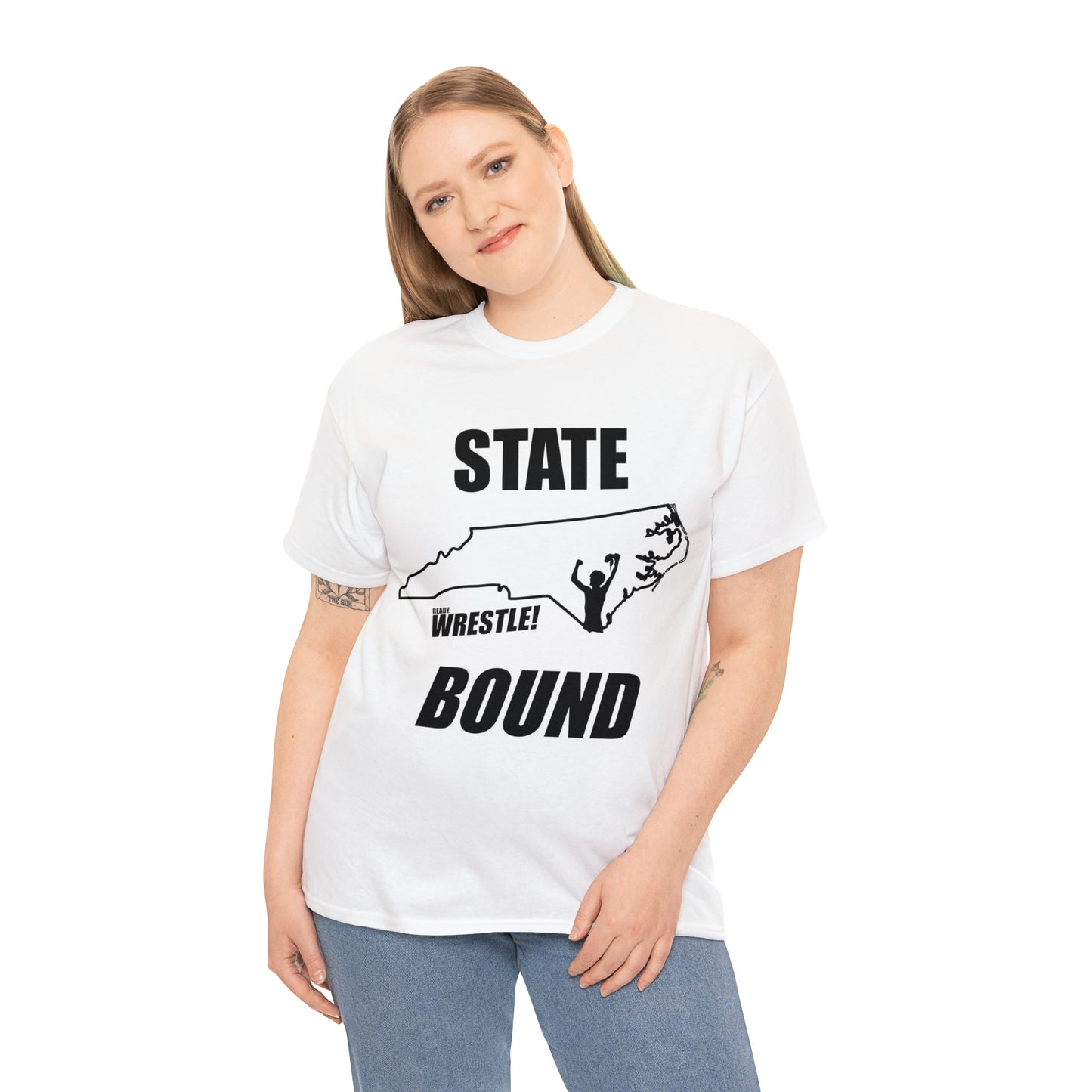 North Carolina State Bound, Black Logo, Unisex Heavy Cotton Tee