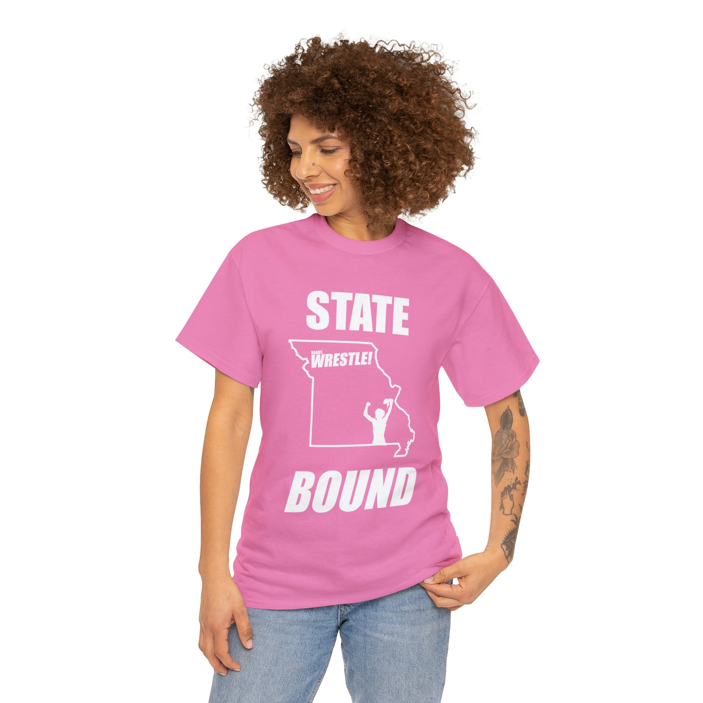 Missouri State Bound, White Logo, Unisex Heavy Cotton Tee