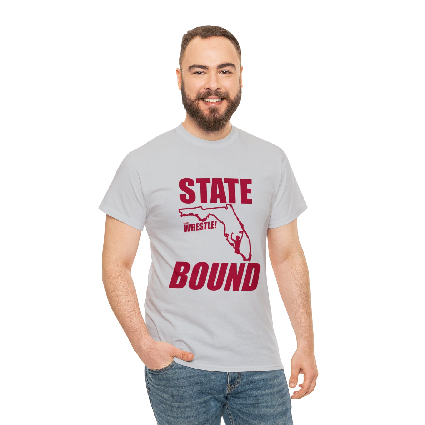 Florida State Bound, Red Logo, Unisex Heavy Cotton Tee