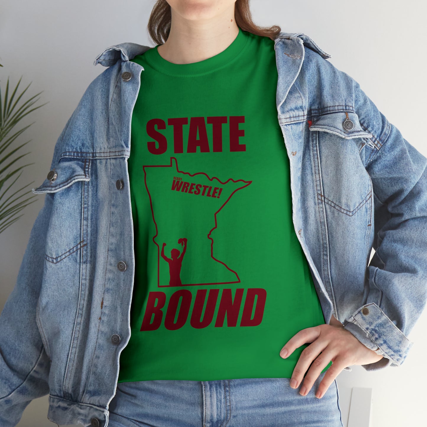 Minnetsota State Bound, Maroon Logo, Unisex Heavy Cotton Tee