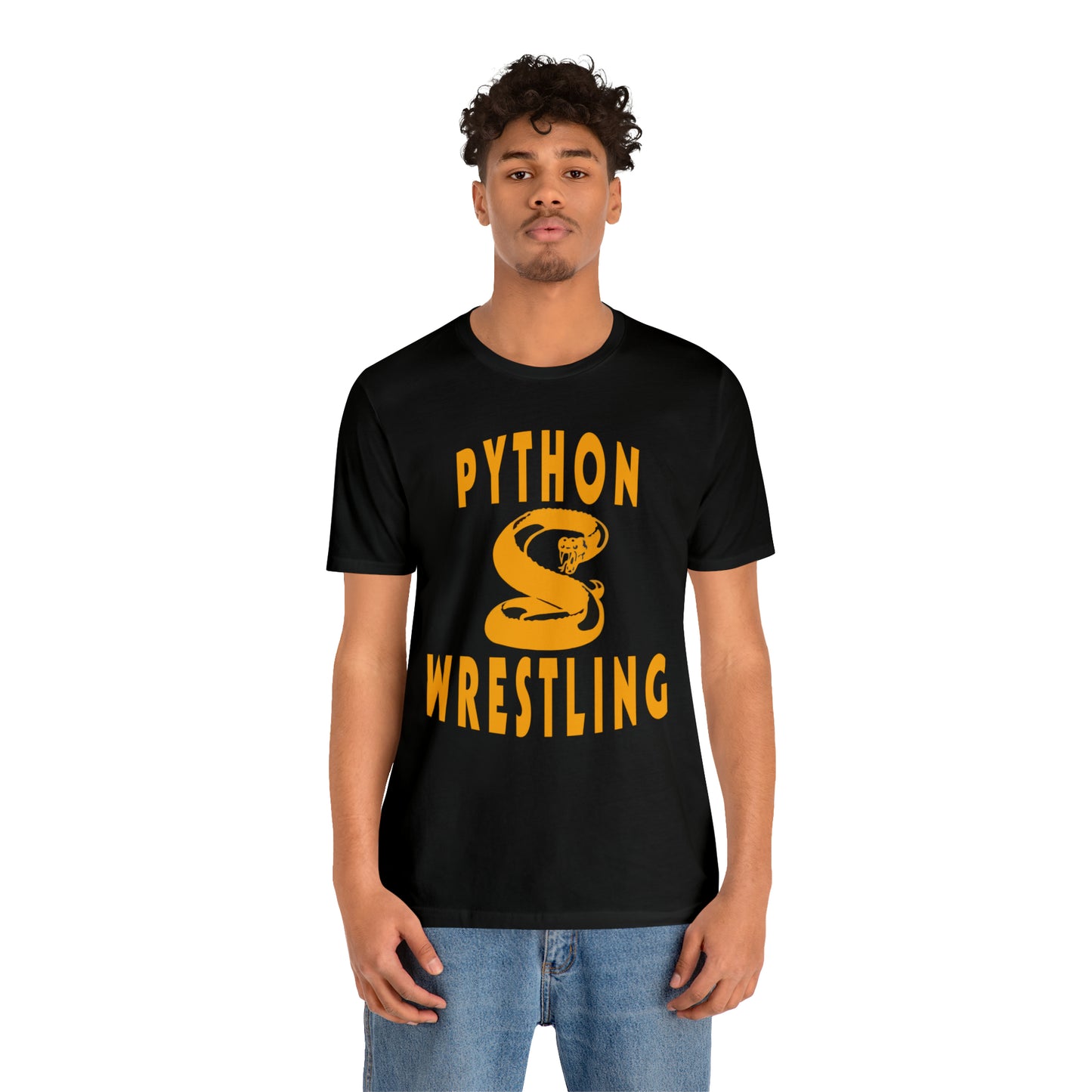 NEK Python Wrestling, Gold Logo, Unisex Jersey Short Sleeve Tee