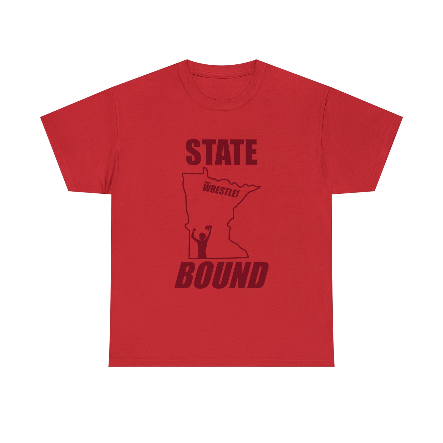 Minnetsota State Bound, Maroon Logo, Unisex Heavy Cotton Tee