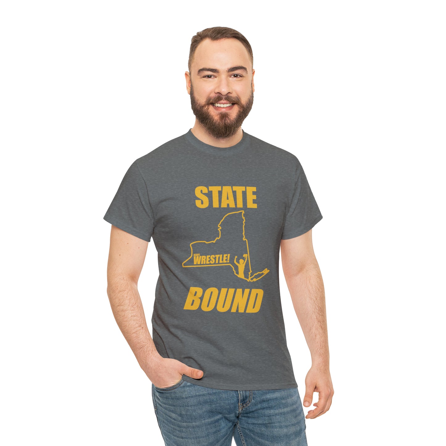 New York State Bound, Gold Logo, Unisex Heavy Cotton Tee