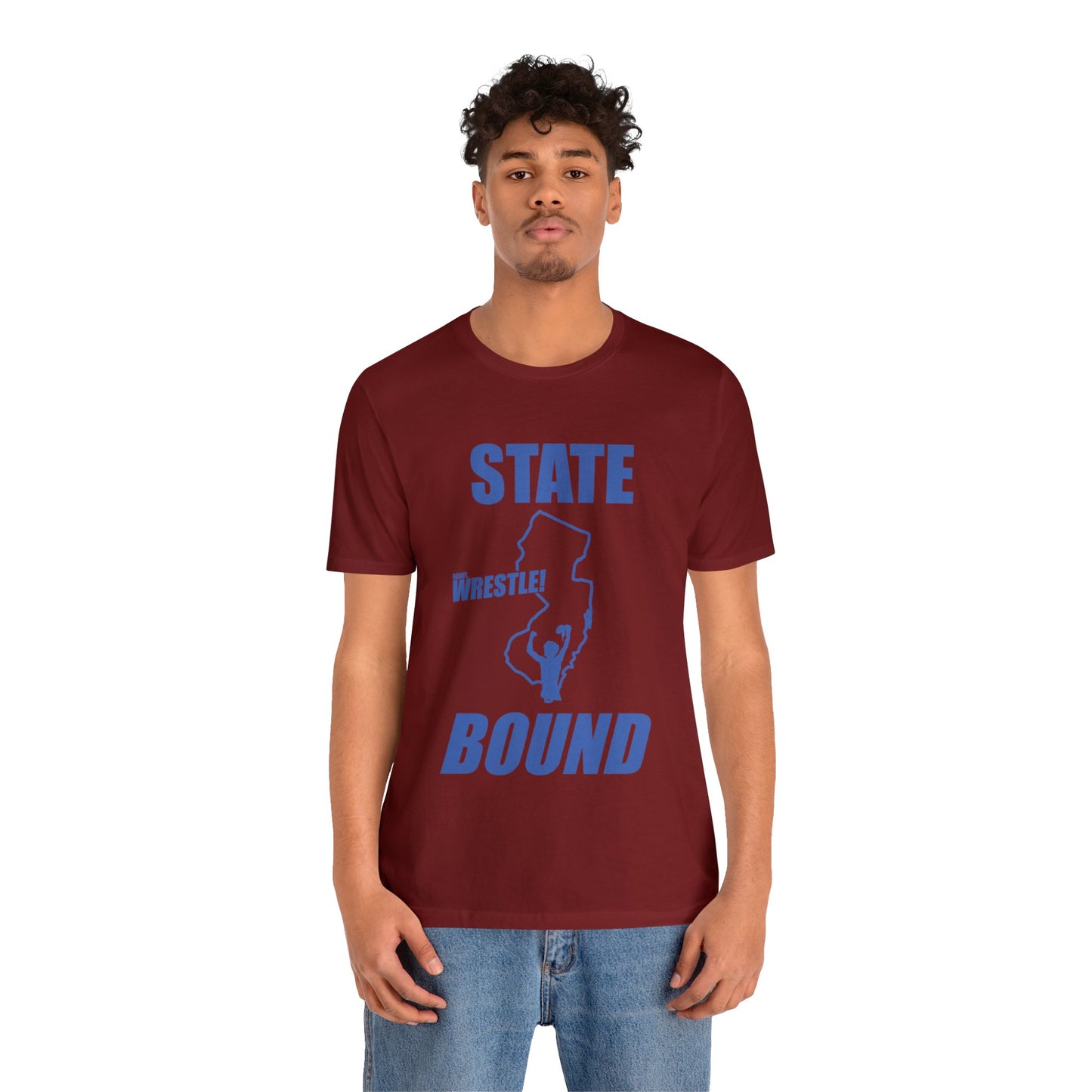 New Jersey State Bound, Blue print, Bella+Canvas 3001, Unisex Jersey Short Sleeve Tee