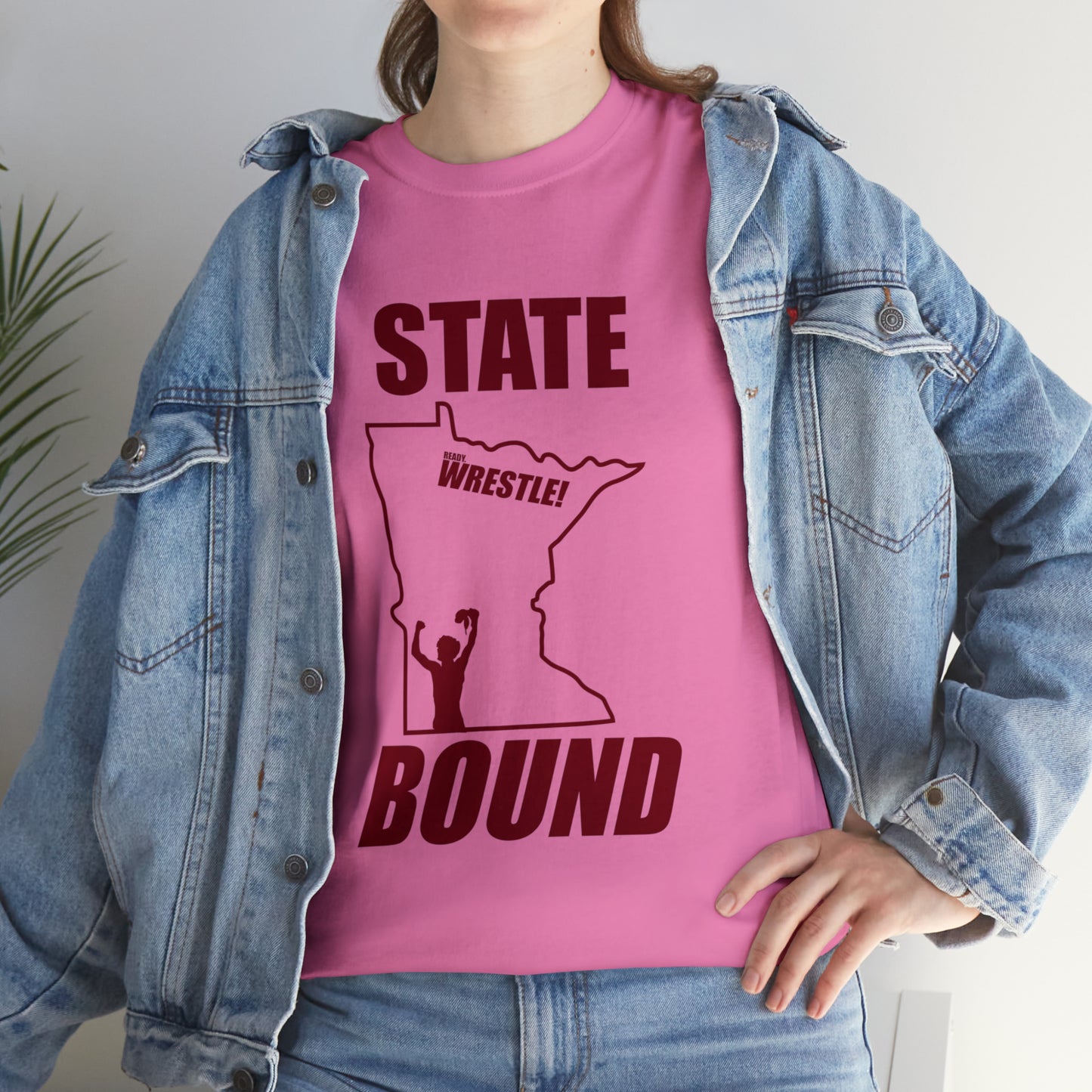 Minnetsota State Bound, Maroon Logo, Unisex Heavy Cotton Tee