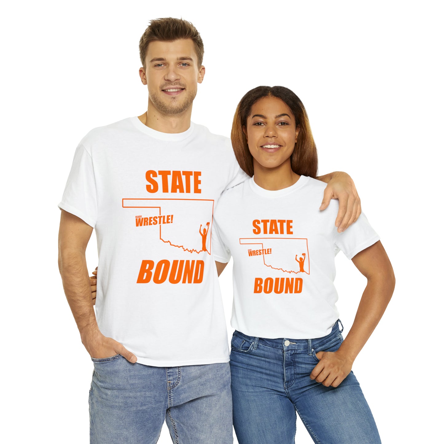 Oklahoma State Bound, Orange Logo, Unisex Heavy Cotton Tee