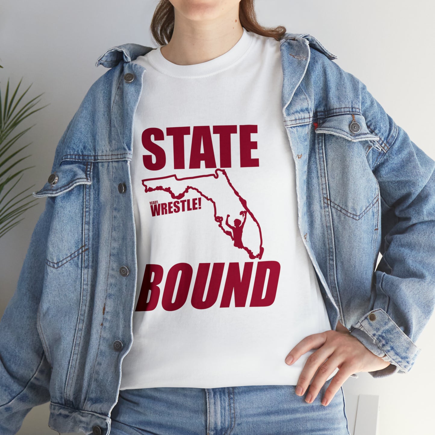 Florida State Bound, Red Logo, Unisex Heavy Cotton Tee