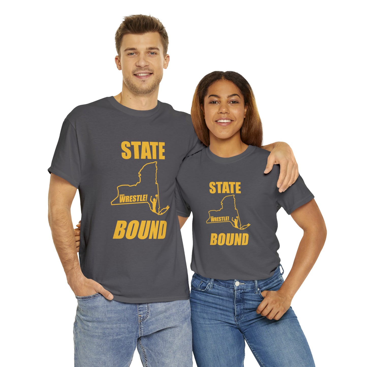 New York State Bound, Gold Logo, Unisex Heavy Cotton Tee