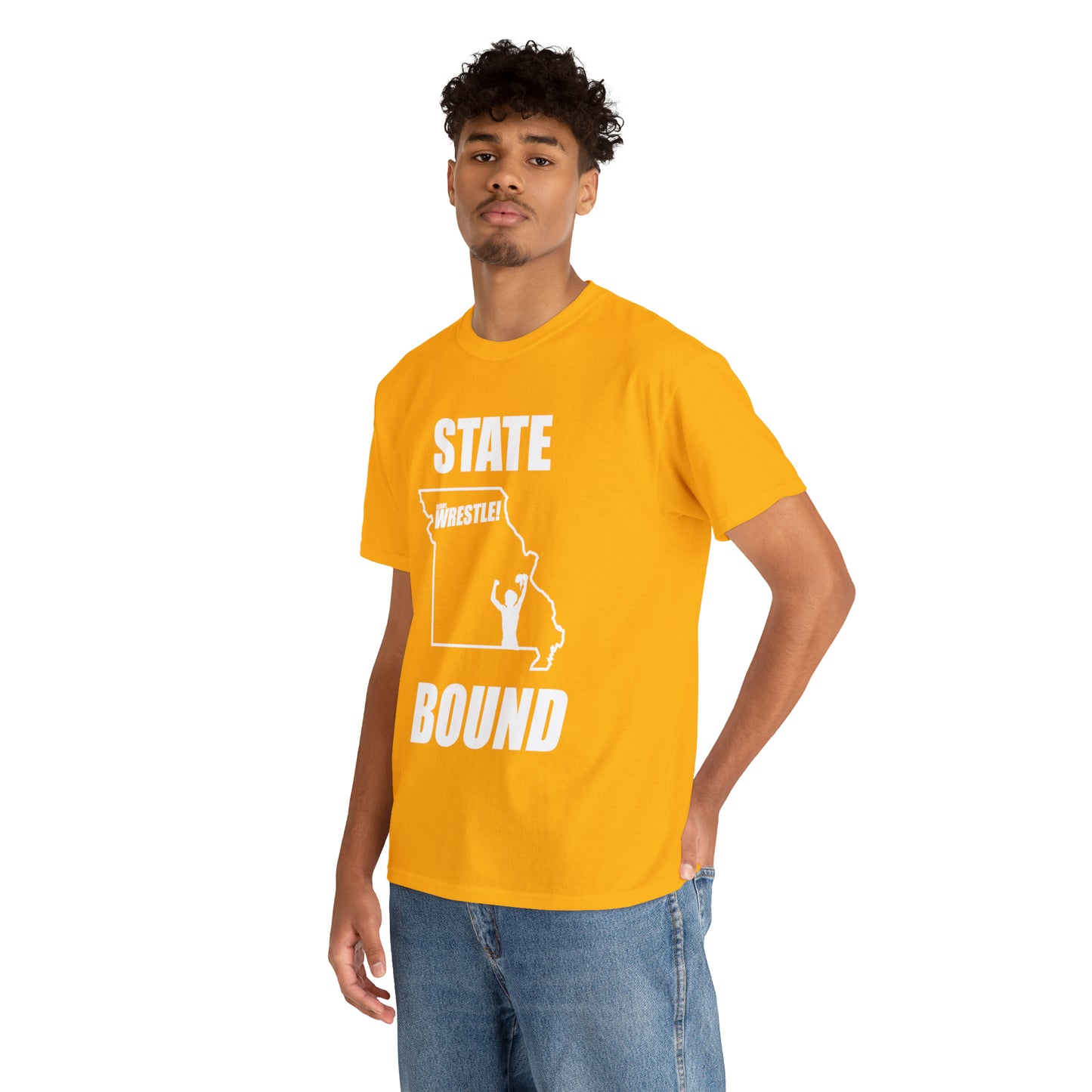 Missouri State Bound, White Logo, Unisex Heavy Cotton Tee