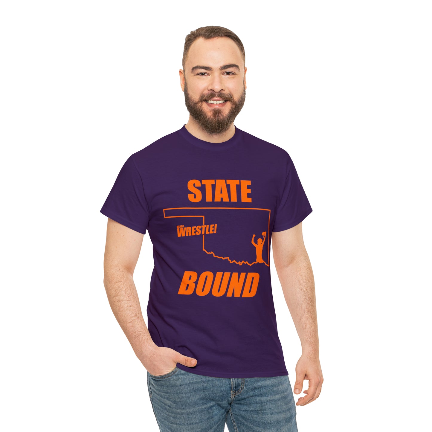 Oklahoma State Bound, Orange Logo, Unisex Heavy Cotton Tee