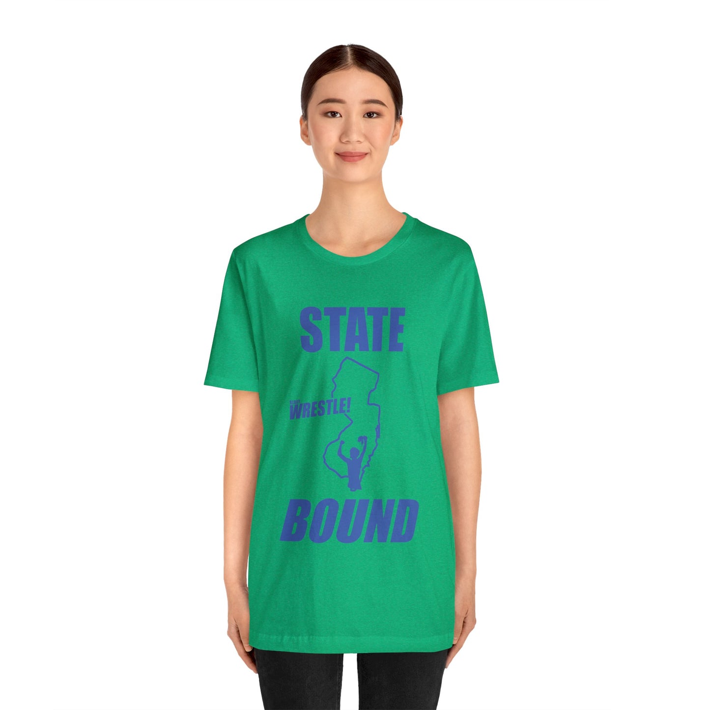 New Jersey State Bound, Blue print, Bella+Canvas 3001, Unisex Jersey Short Sleeve Tee