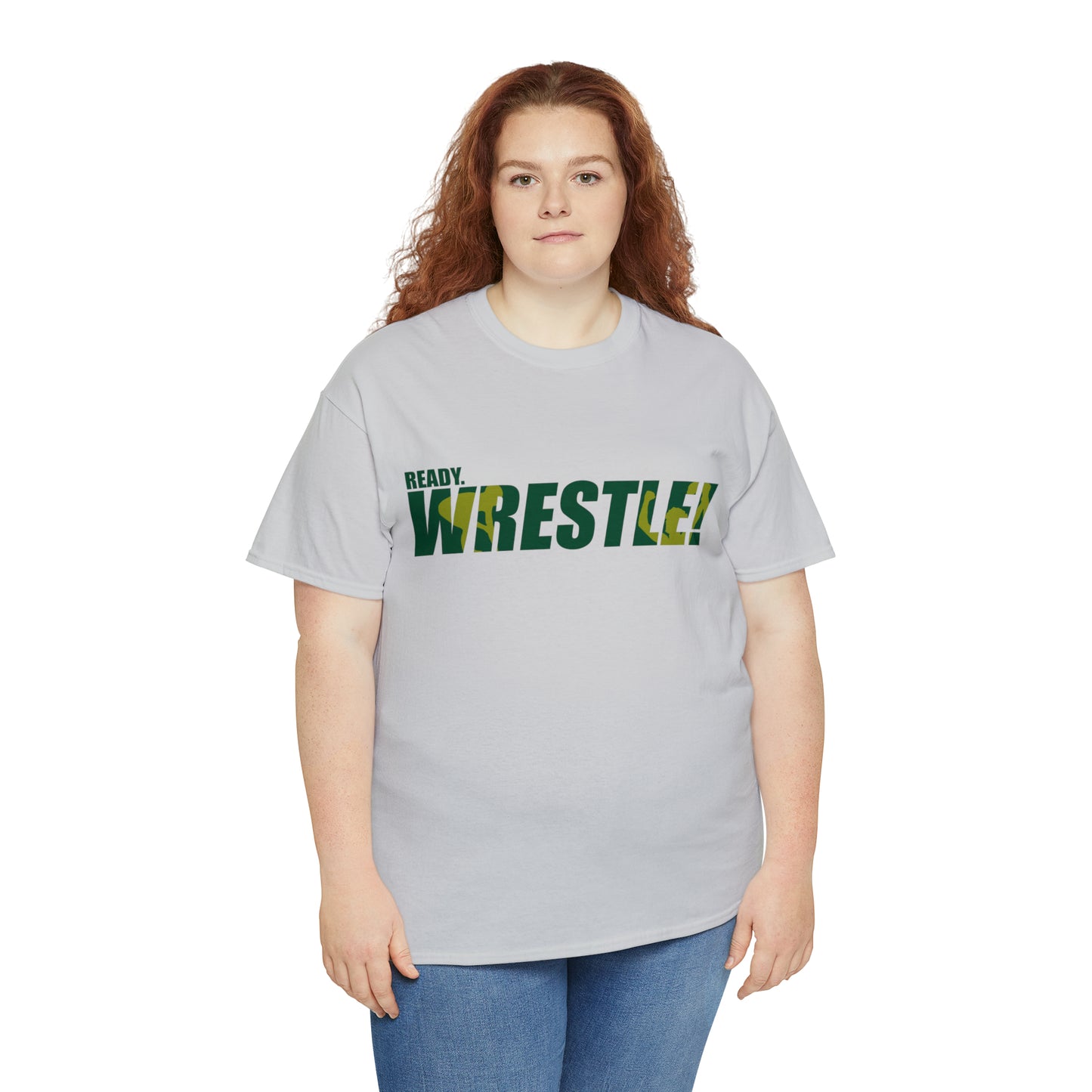 Ready. Wrestle! Green/Gold Logo, Unisex Heavy Cotton Tee