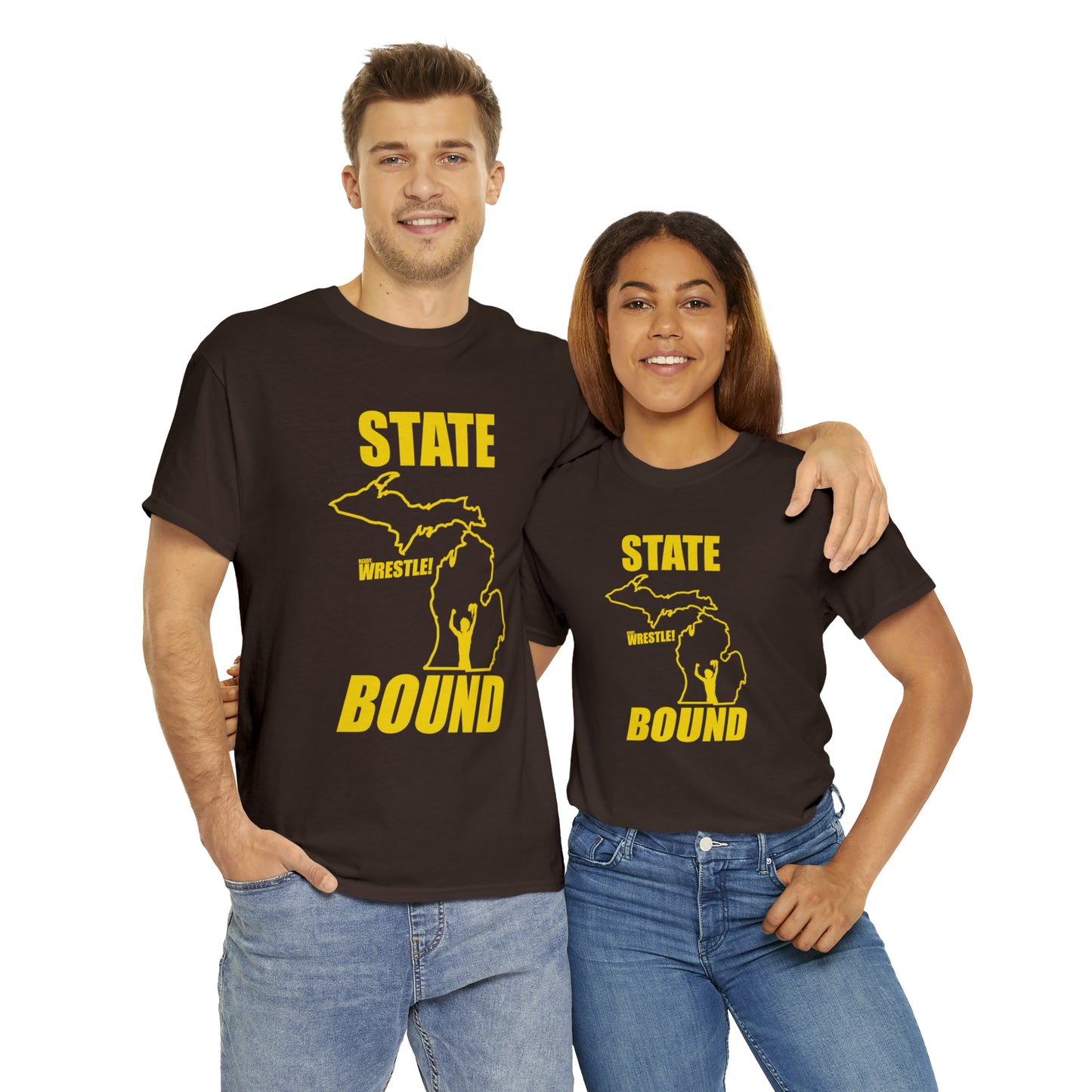 Michigan State Bound, Gold Logo, Unisex Heavy Cotton Tee