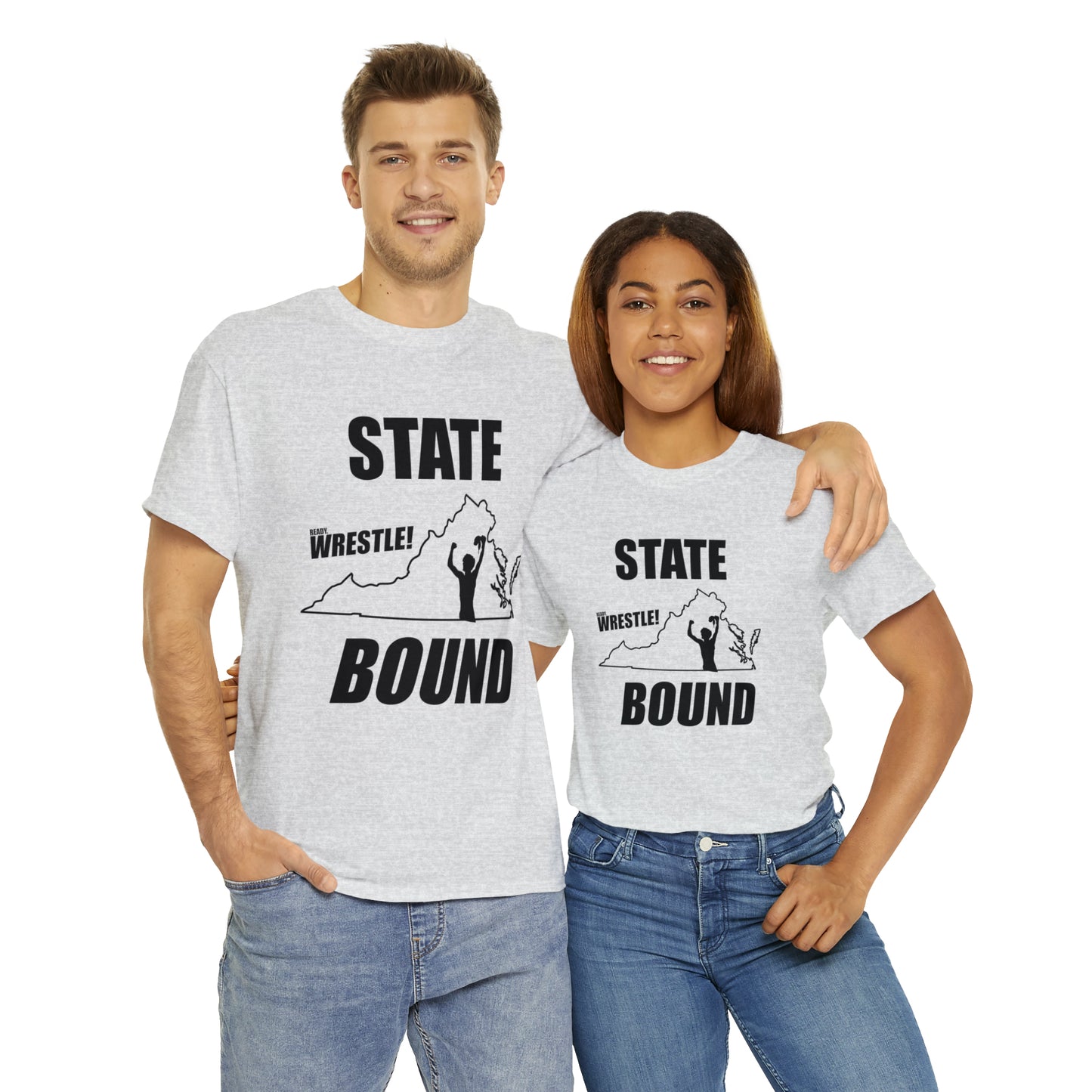 Virginia State Bound, Black Logo, Unisex Heavy Cotton Tee