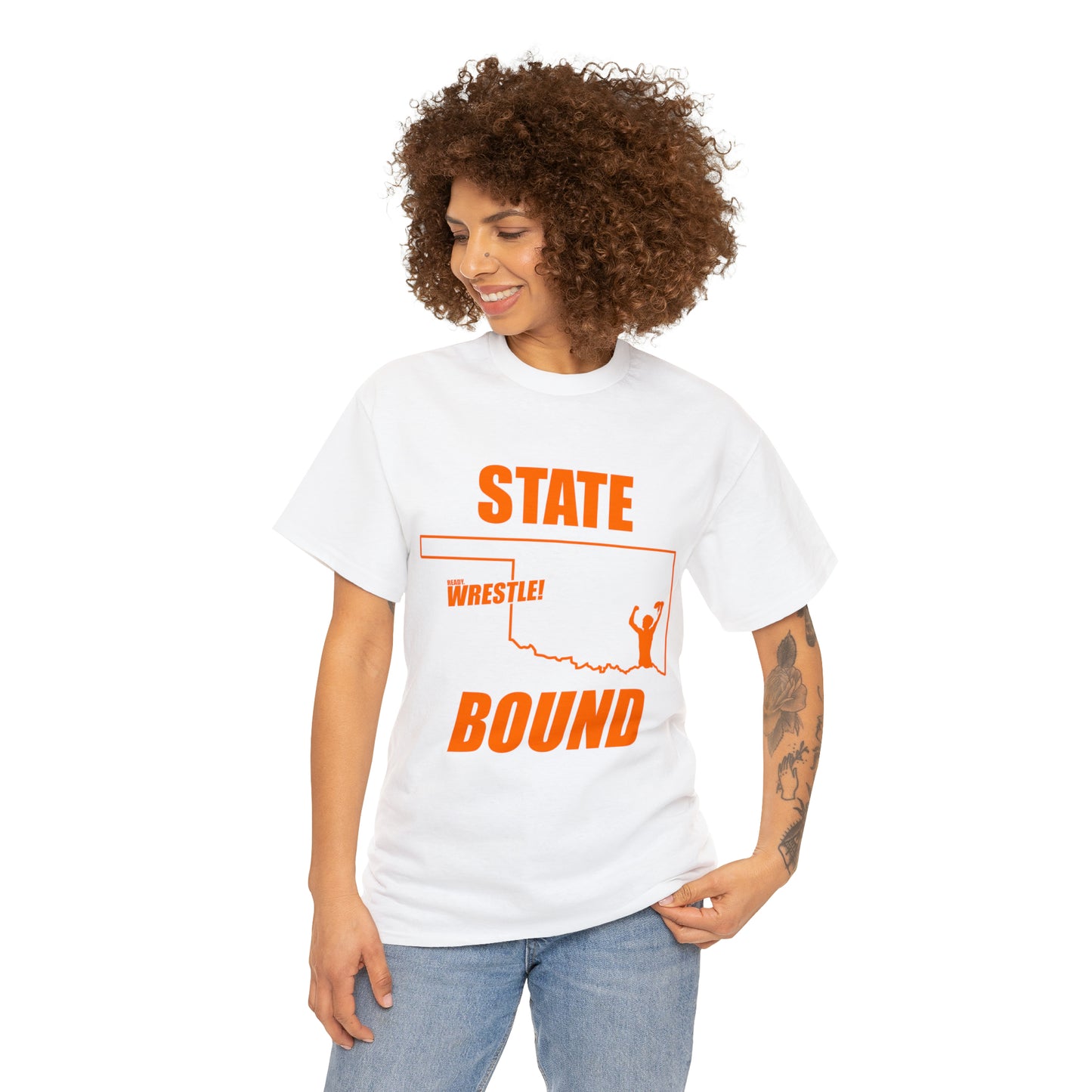 Oklahoma State Bound, Orange Logo, Unisex Heavy Cotton Tee