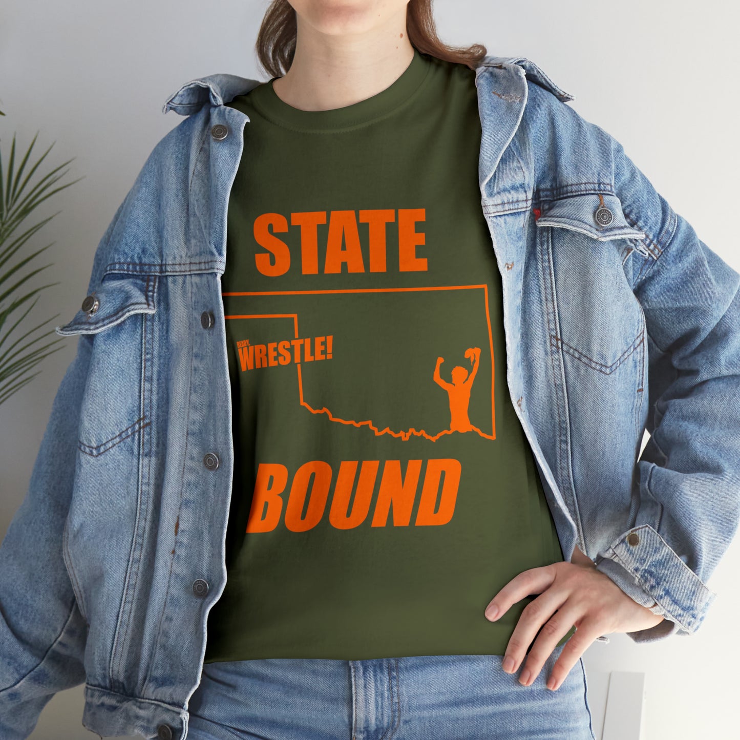 Oklahoma State Bound, Orange Logo, Unisex Heavy Cotton Tee