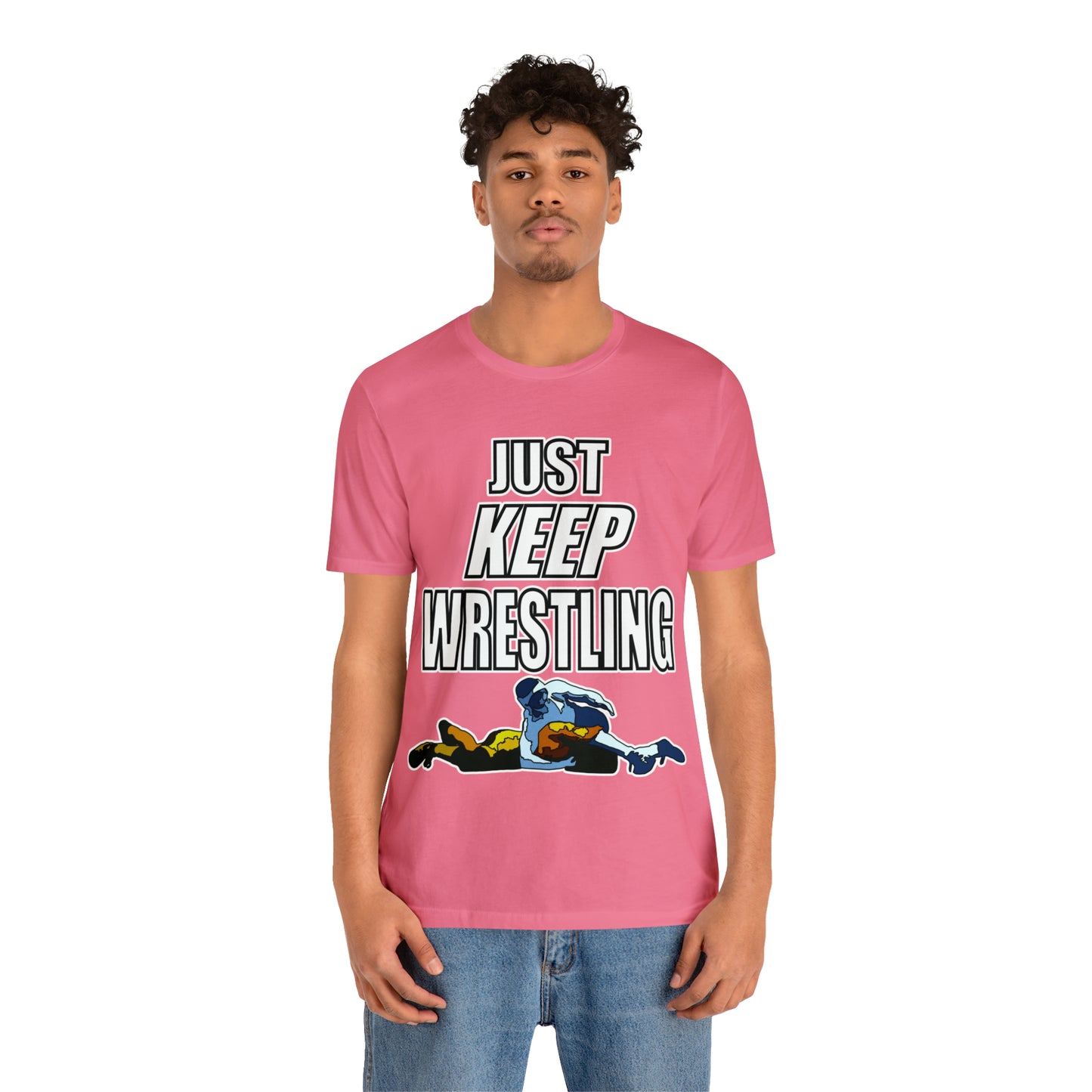 Just Keep Wrestling!, Unisex Heavy Cotton Tee, Bella+Canvas