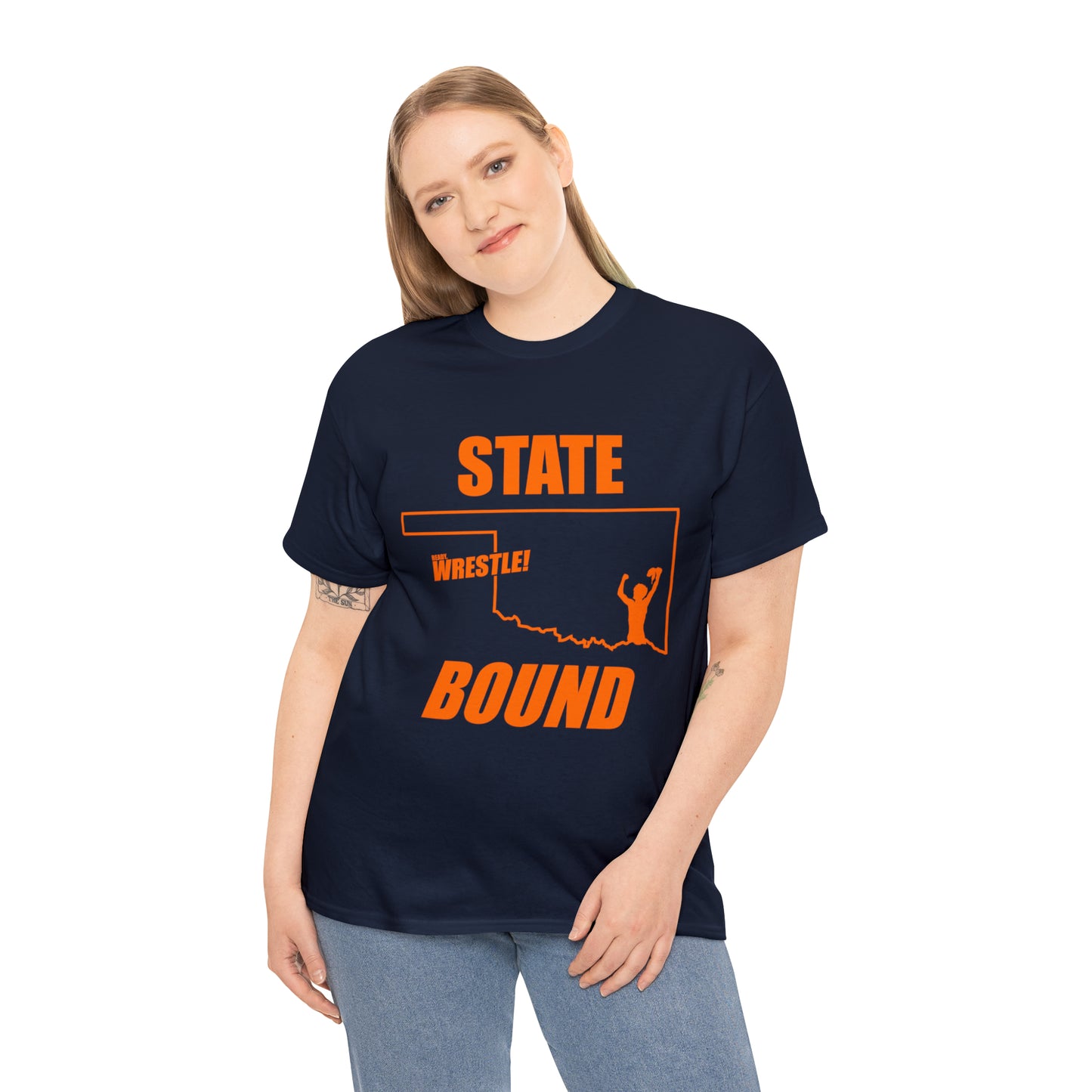 Oklahoma State Bound, Orange Logo, Unisex Heavy Cotton Tee