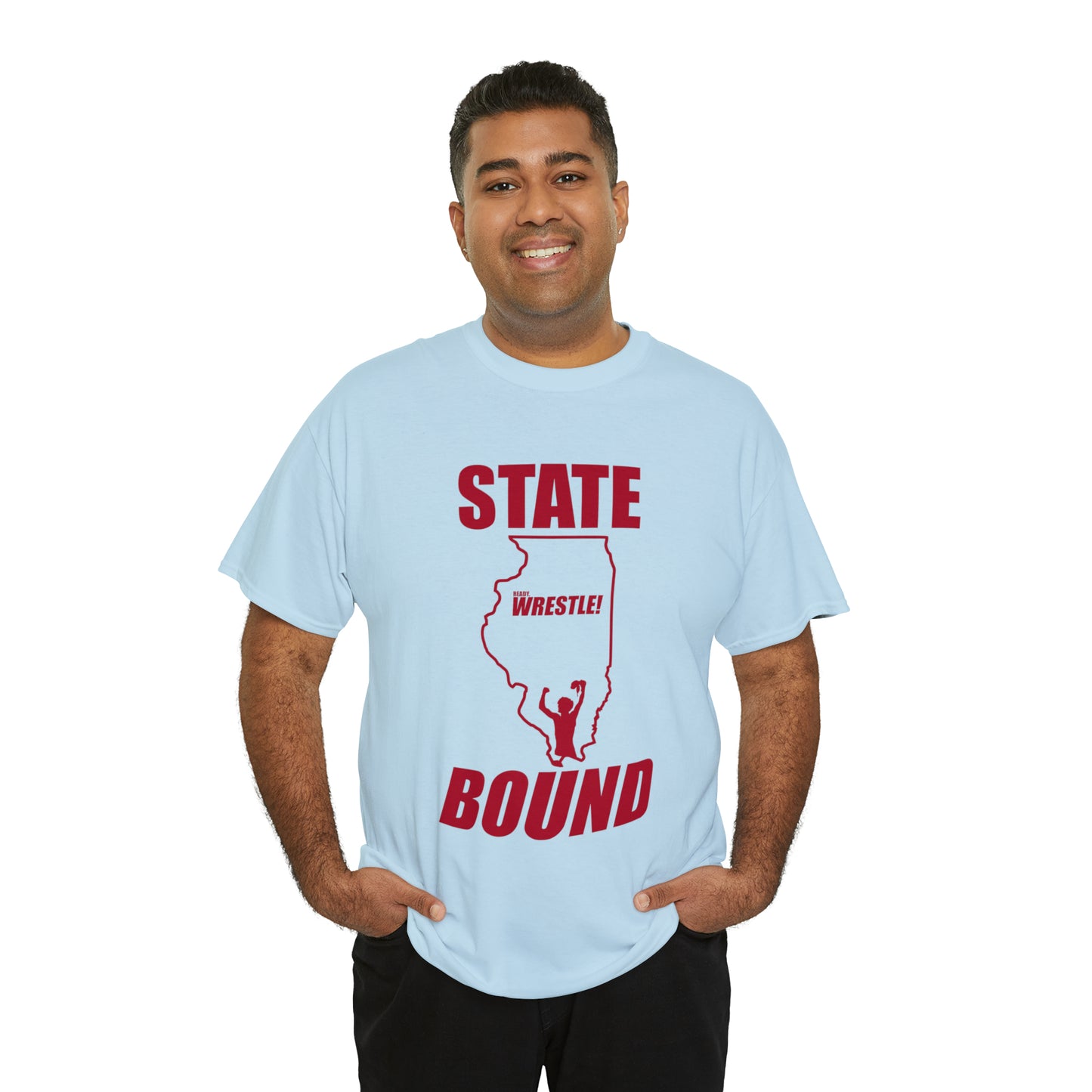 Illinois State Bound, Red Logo, Unisex Heavy Cotton Tee