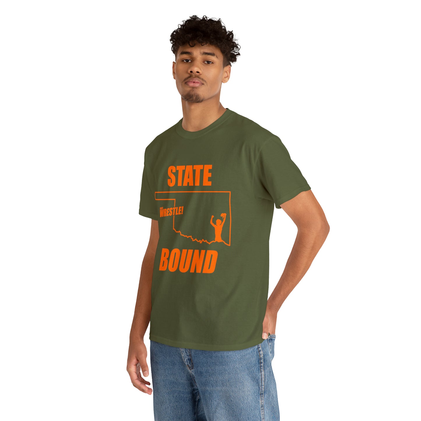 Oklahoma State Bound, Orange Logo, Unisex Heavy Cotton Tee