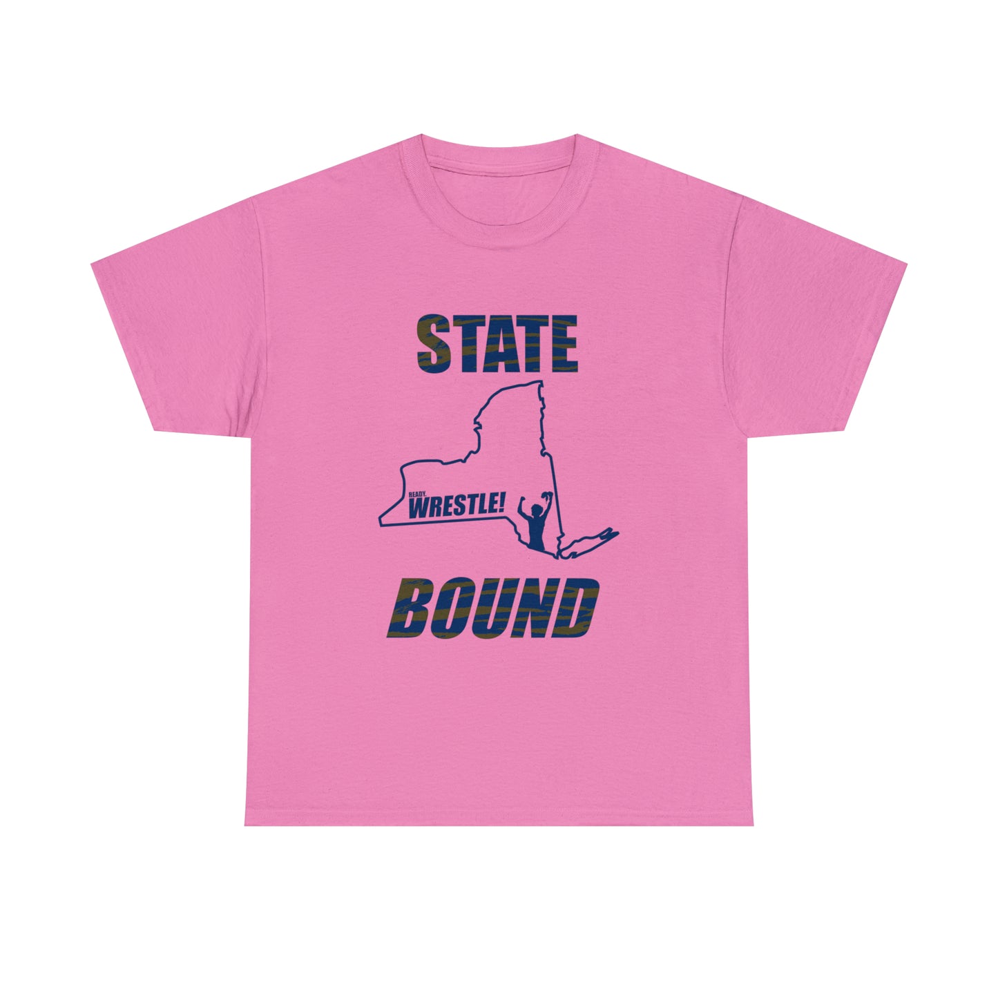 New York State Bound, Blue Logo, Tiger stripes, Unisex Heavy Cotton Tee