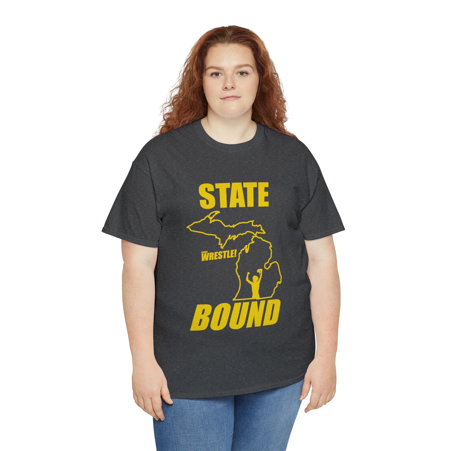 Michigan State Bound, Gold Logo, Unisex Heavy Cotton Tee