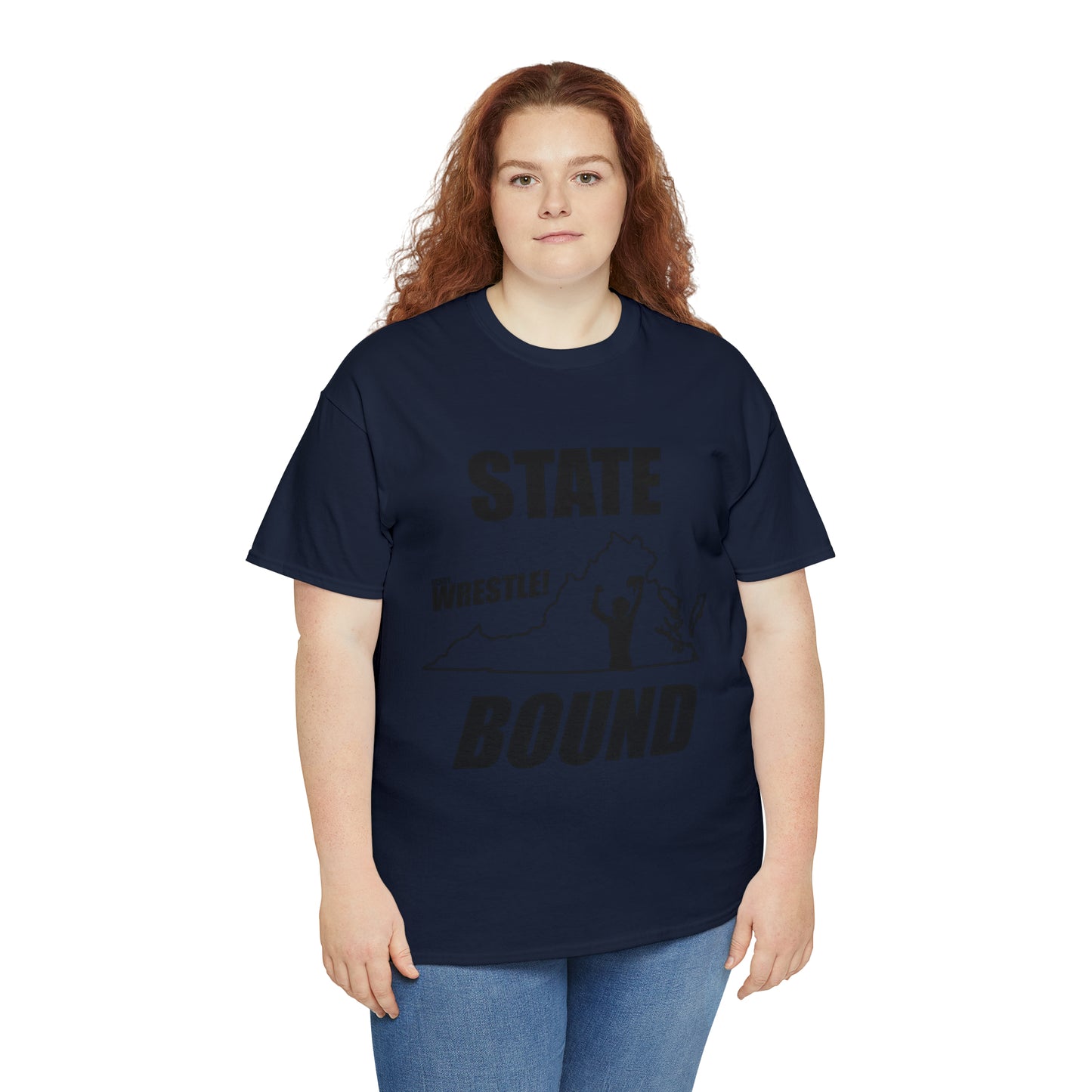 Virginia State Bound, Black Logo, Unisex Heavy Cotton Tee