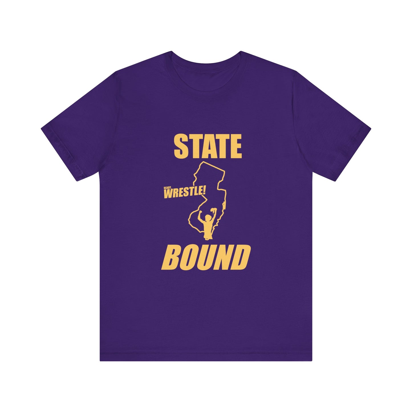 New Jersey State Bound, Gold Print, Bella+Canvas 3001, Unisex Jersey Short Sleeve Tee