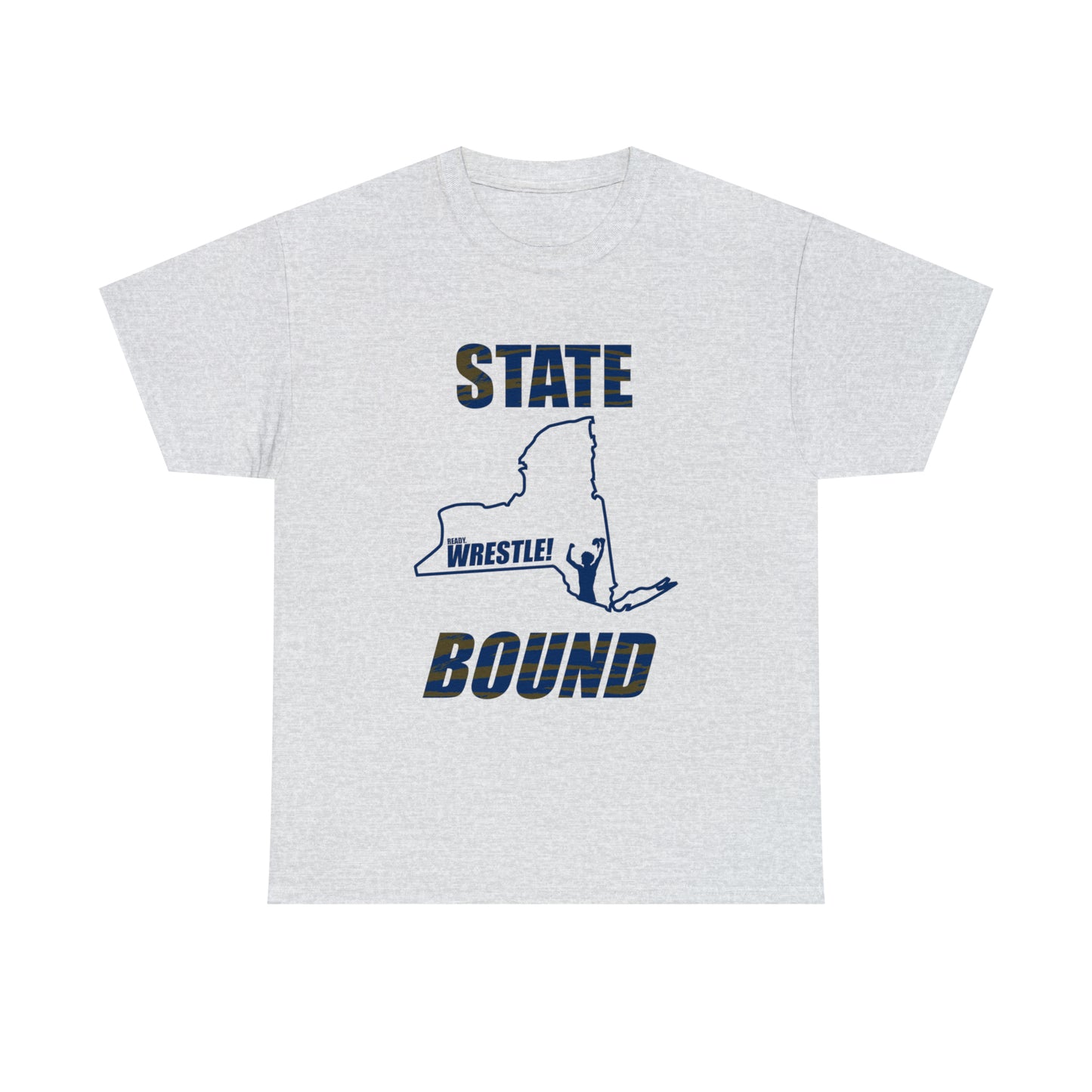 New York State Bound, Blue Logo, Tiger stripes, Unisex Heavy Cotton Tee