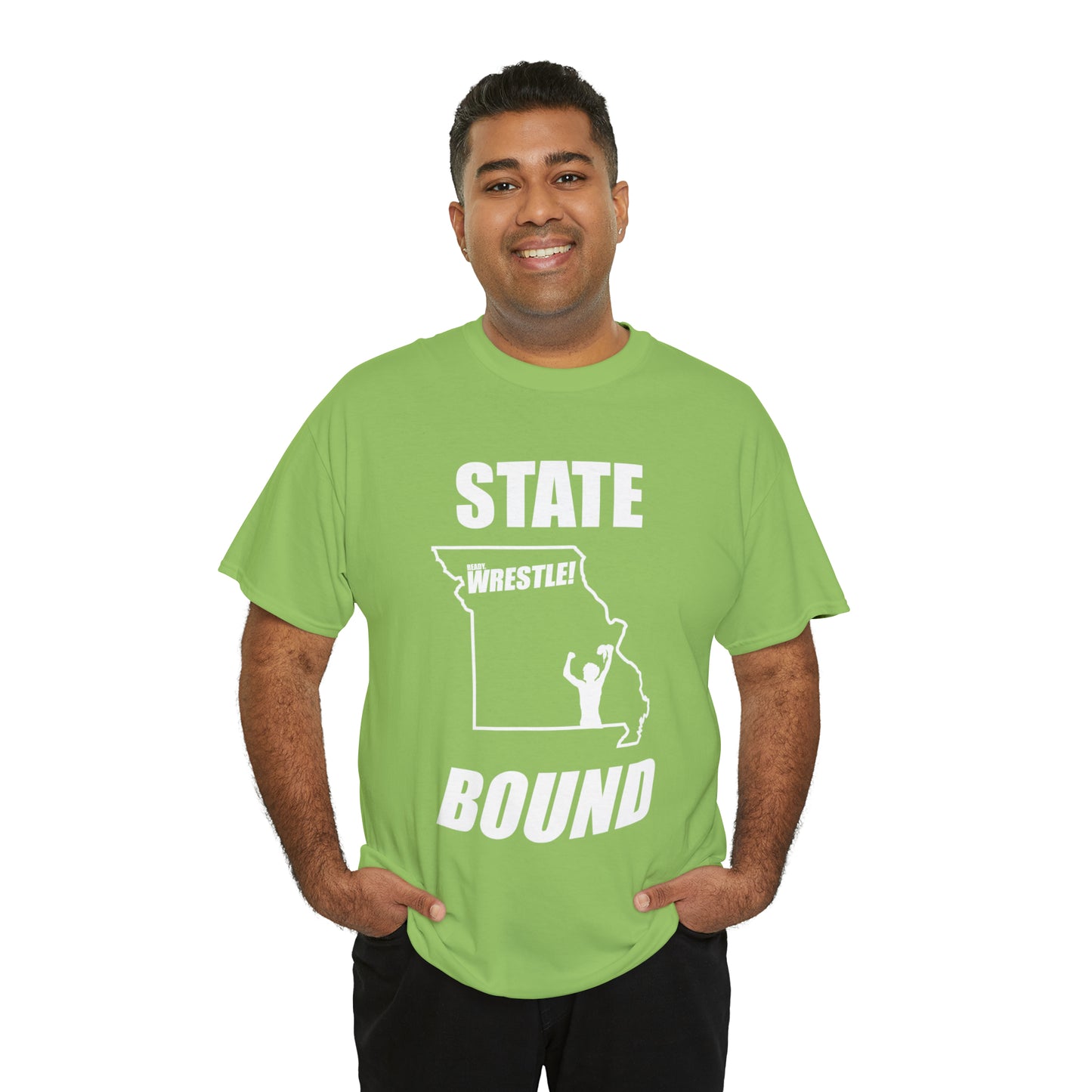 Missouri State Bound, White Logo, Unisex Heavy Cotton Tee