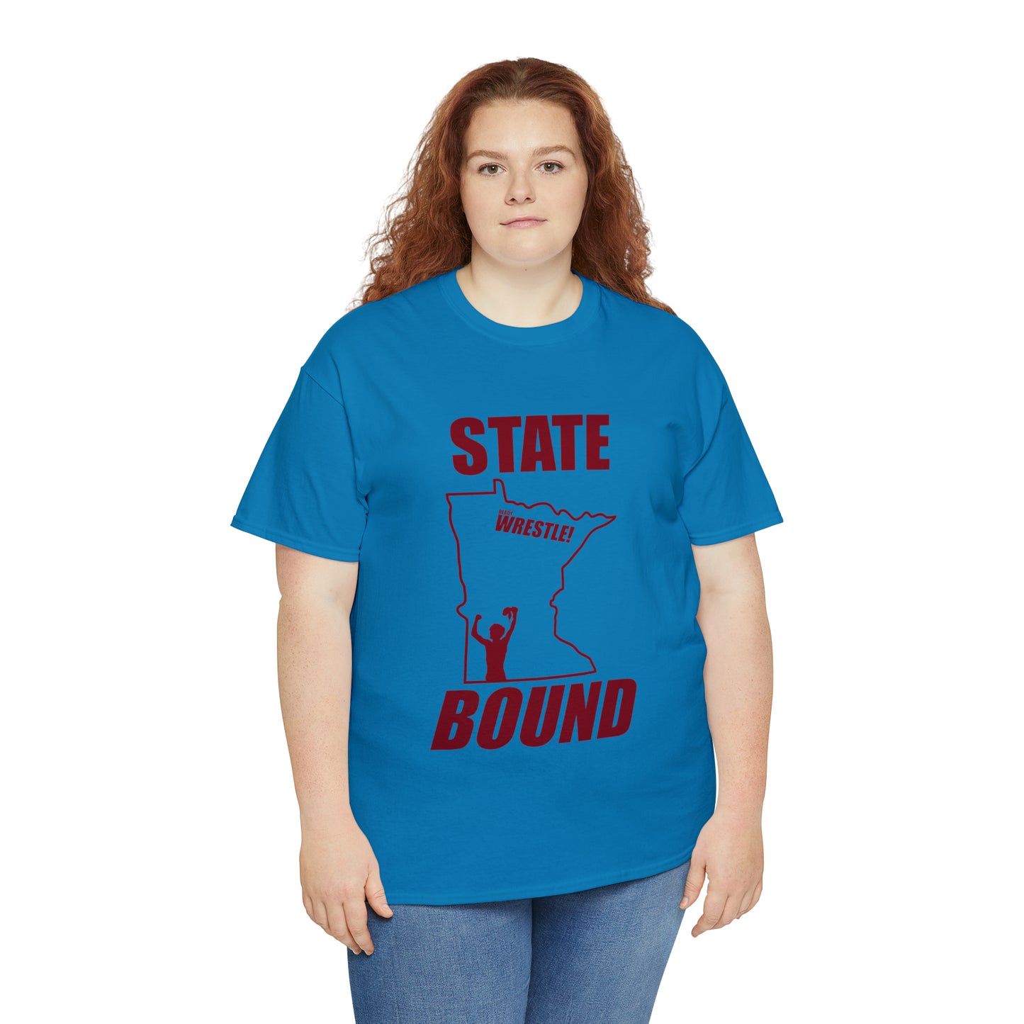 Minnetsota State Bound, Maroon Logo, Unisex Heavy Cotton Tee