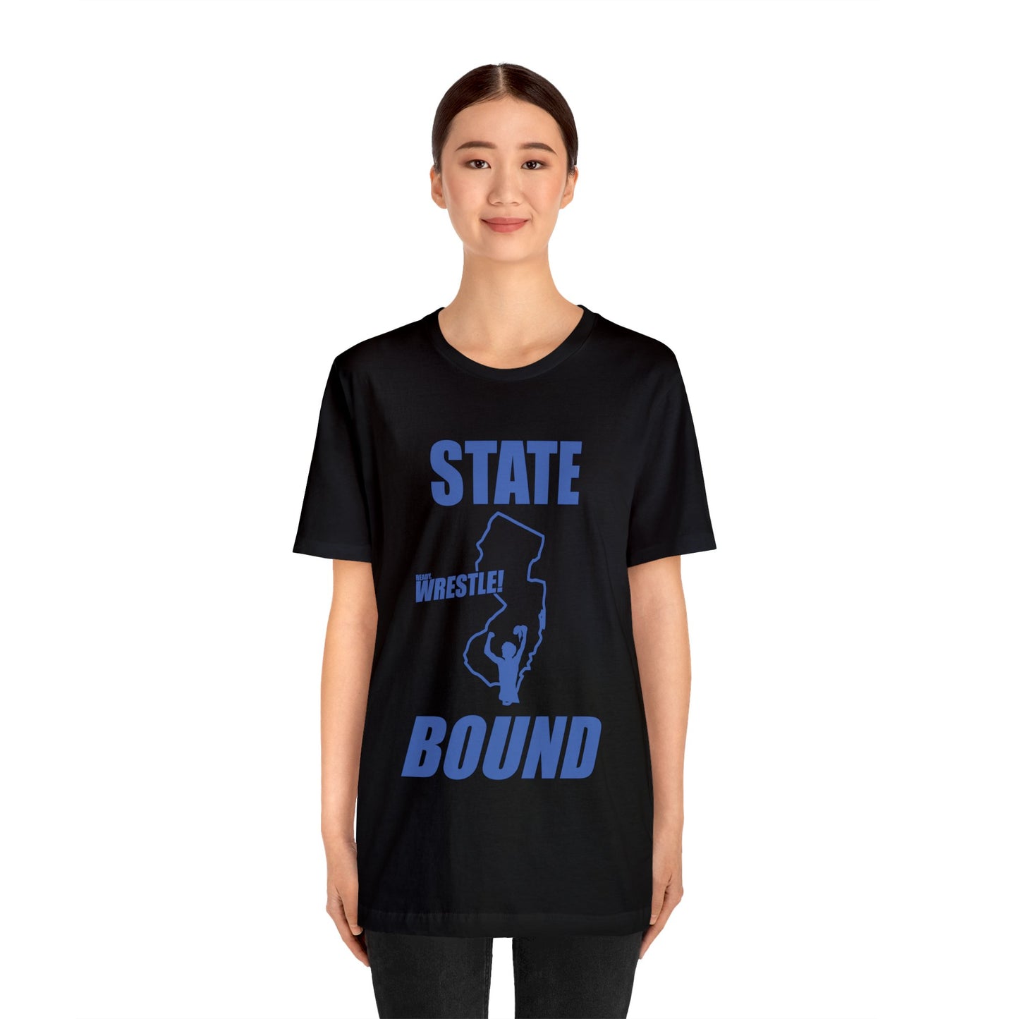 New Jersey State Bound, Blue print, Bella+Canvas 3001, Unisex Jersey Short Sleeve Tee