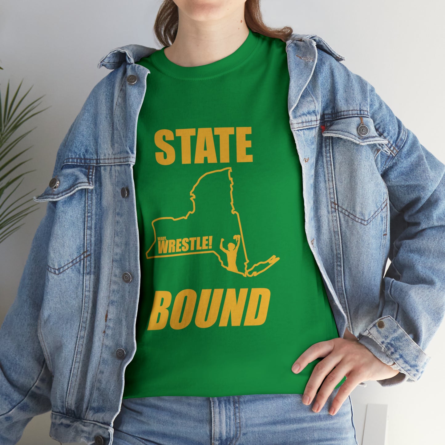 New York State Bound, Gold Logo, Unisex Heavy Cotton Tee