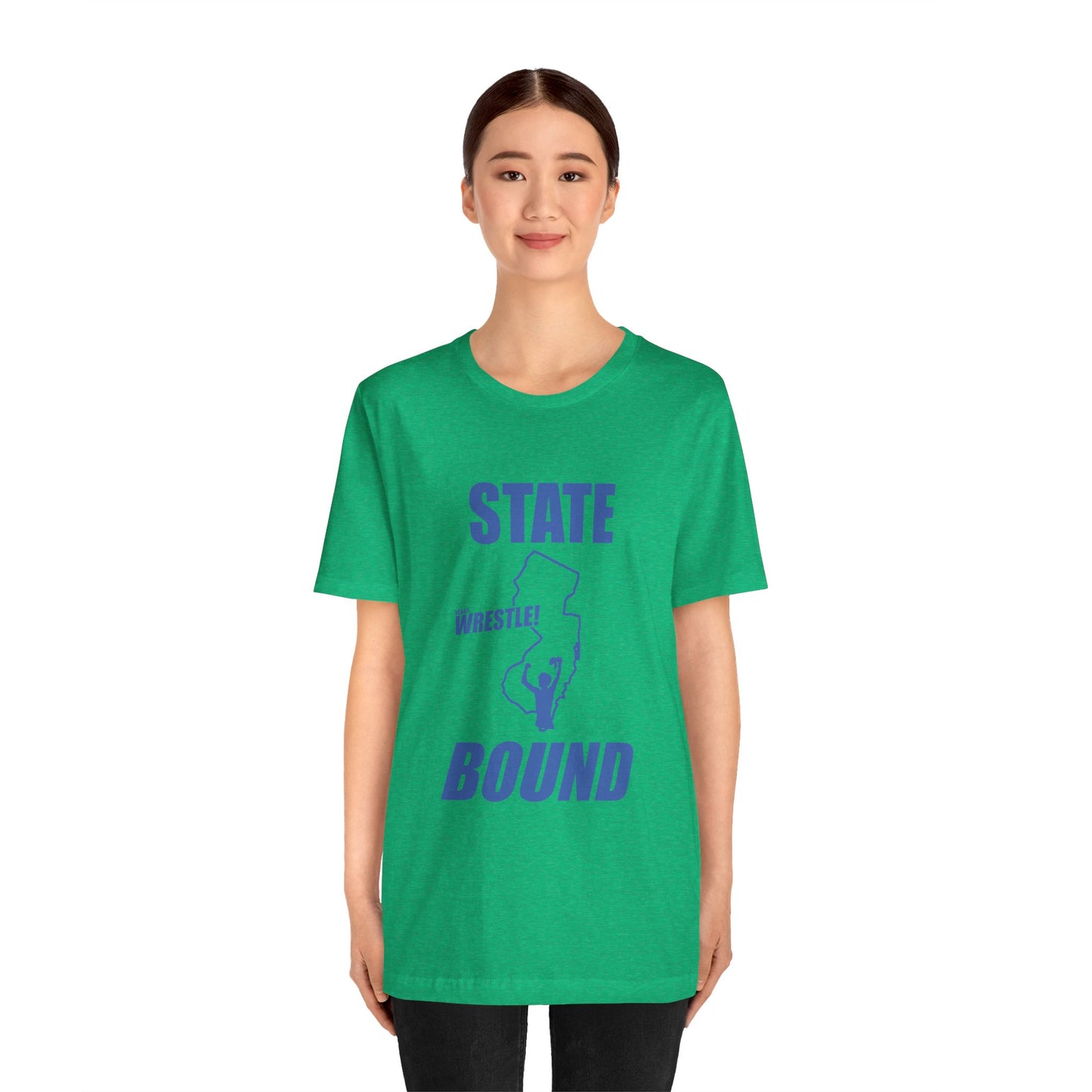 New Jersey State Bound, Blue print, Bella+Canvas 3001, Unisex Jersey Short Sleeve Tee