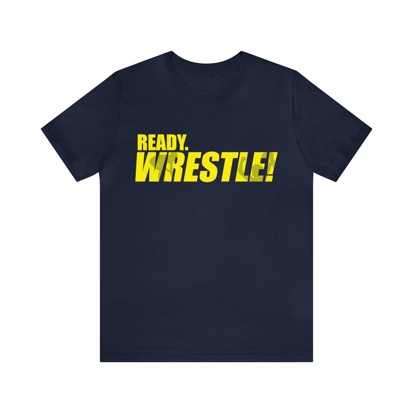 Ready. Wrestle! Gold Logo with Green, Unisex Jersey Short Sleeve Tee