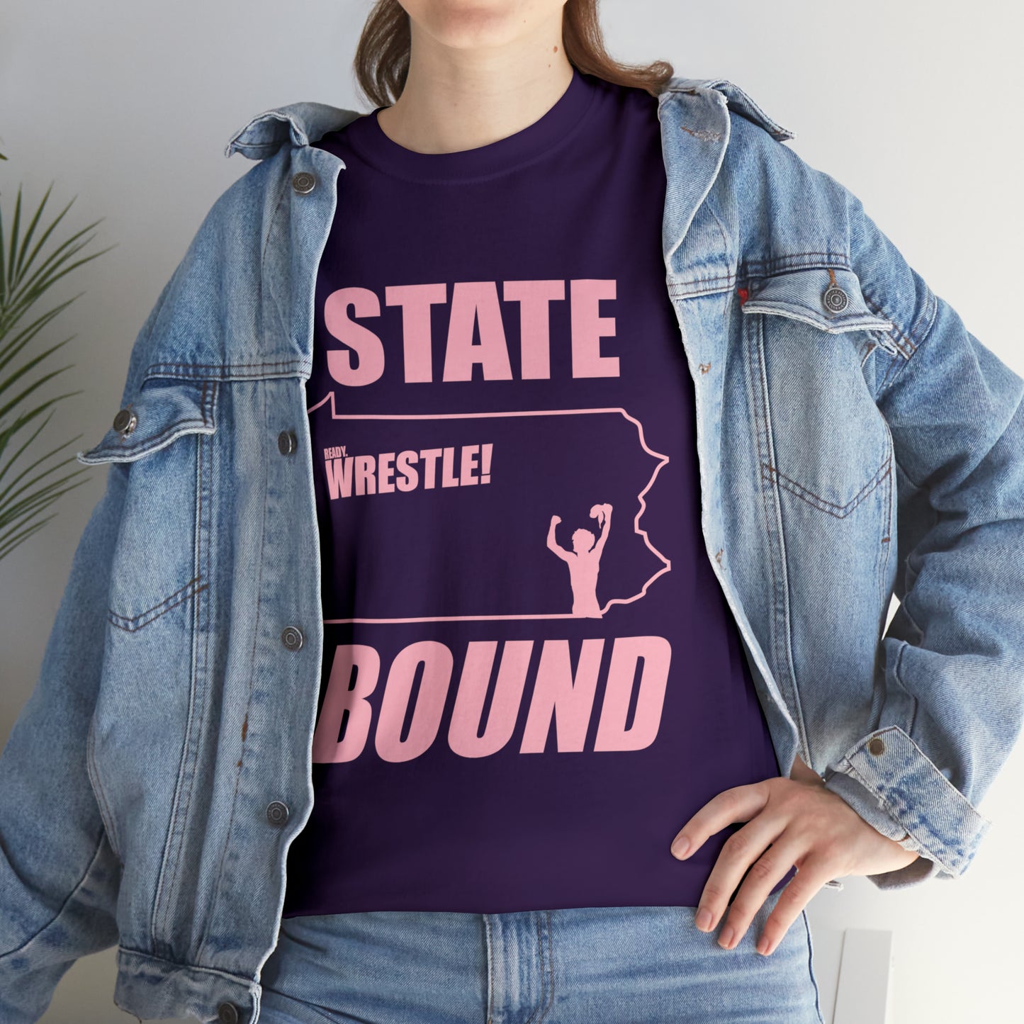 Pennsylvania State Bound, Pink Logo, Unisex Heavy Cotton Tee