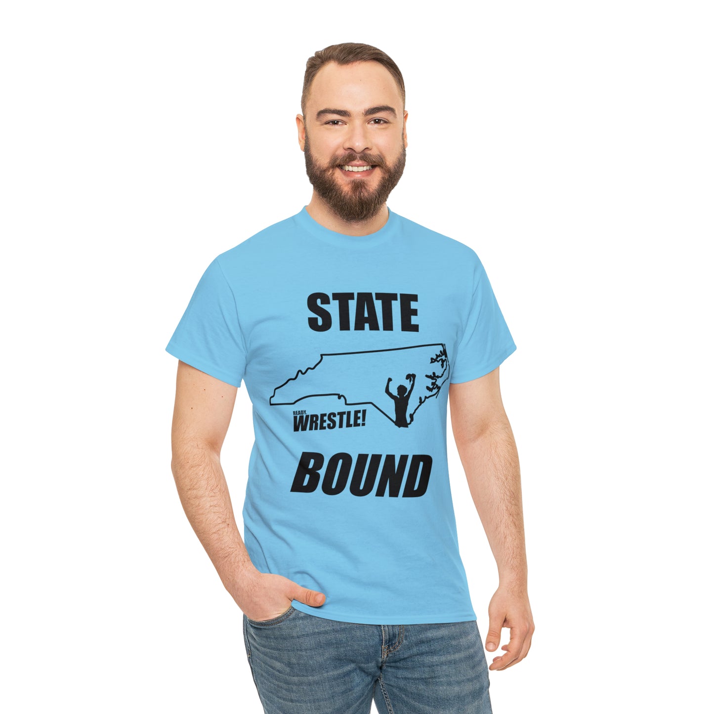 North Carolina State Bound, Black Logo, Unisex Heavy Cotton Tee