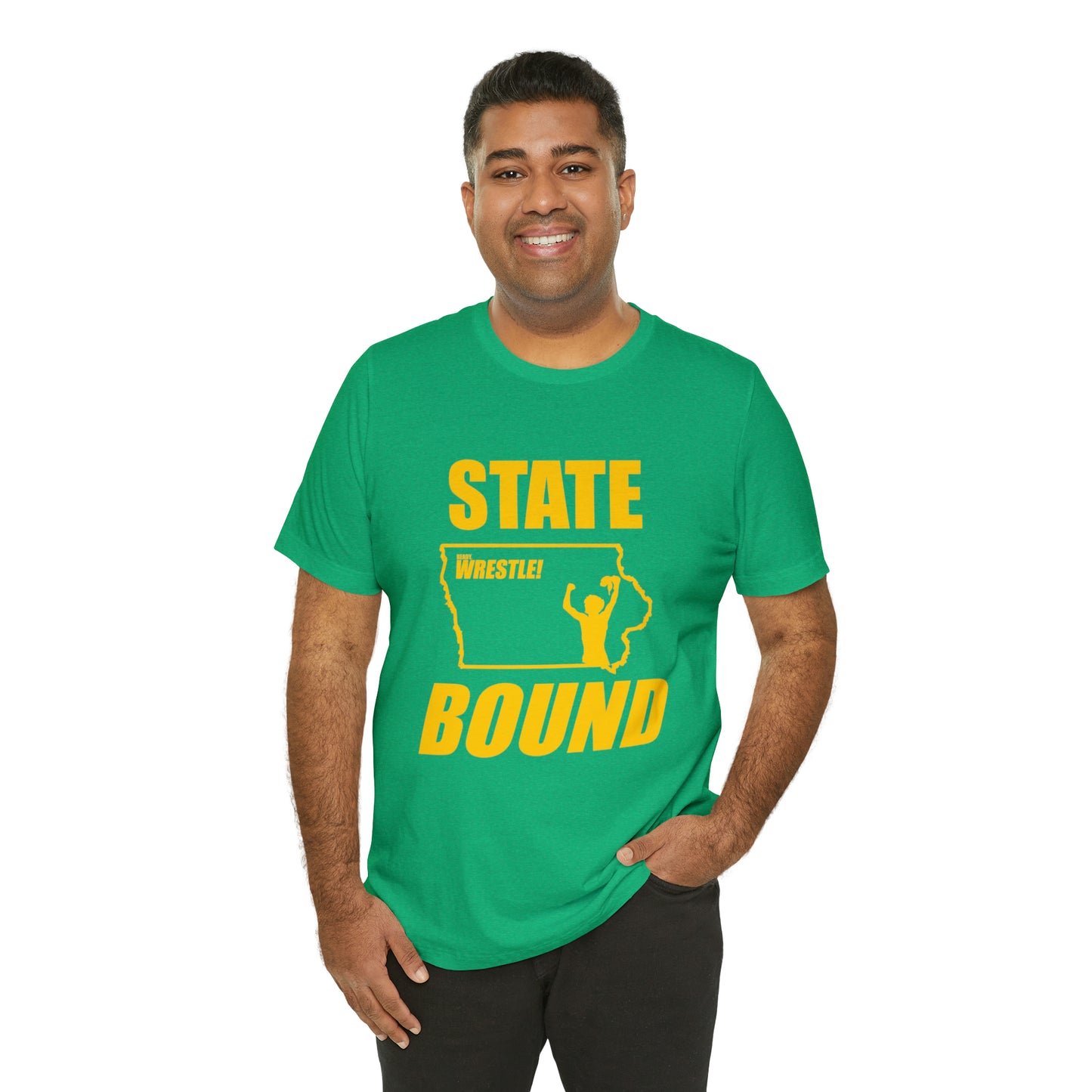 Iowa State Bound, Unisex Jersey Short Sleeve Tee, Gold Logo