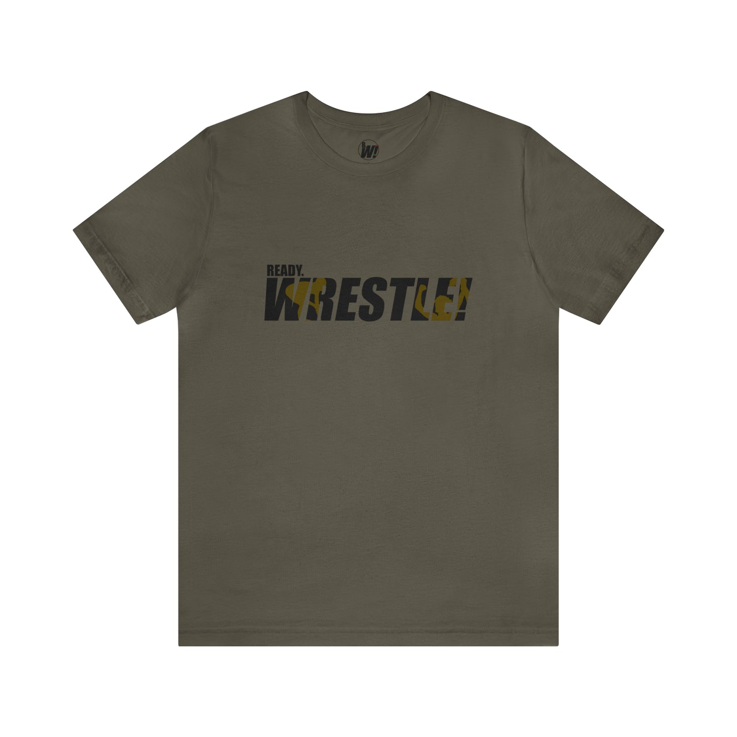 Ready. Wrestle! Black Logo w/Yellow Silhouettes, Unisex Heavy Cotton Tee Bella+Canvas