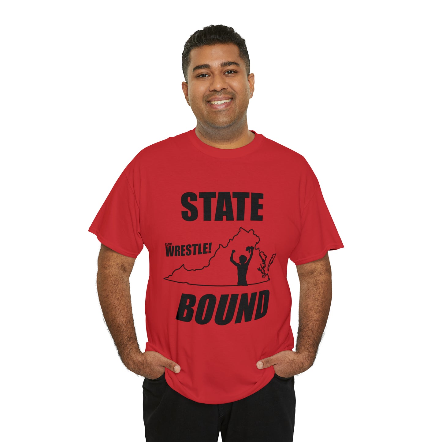 Virginia State Bound, Black Logo, Unisex Heavy Cotton Tee