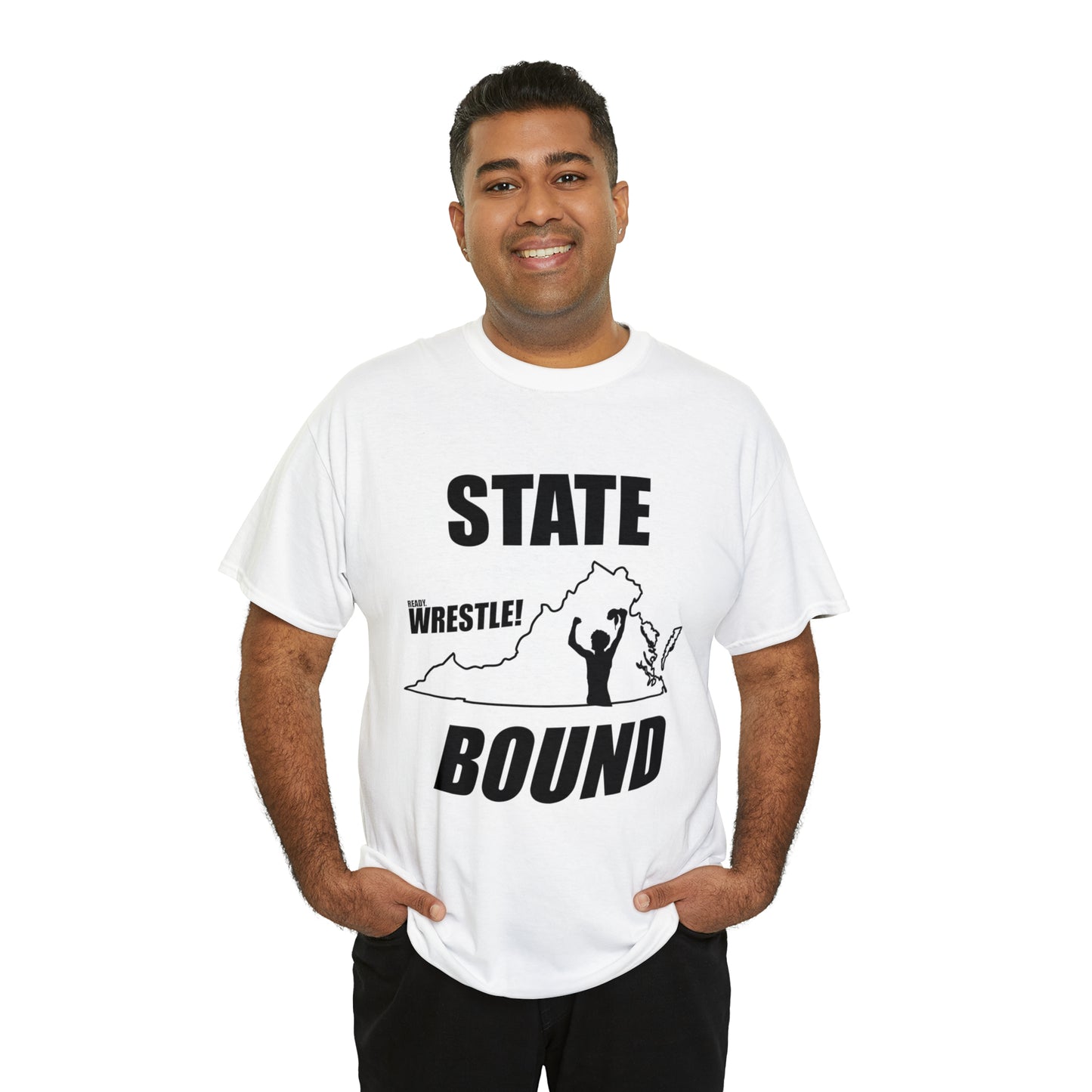 Virginia State Bound, Black Logo, Unisex Heavy Cotton Tee