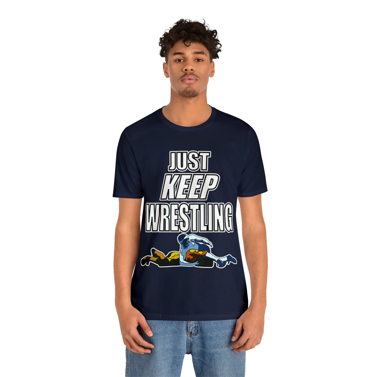 Just Keep Wrestling!, Unisex Heavy Cotton Tee, Bella+Canvas