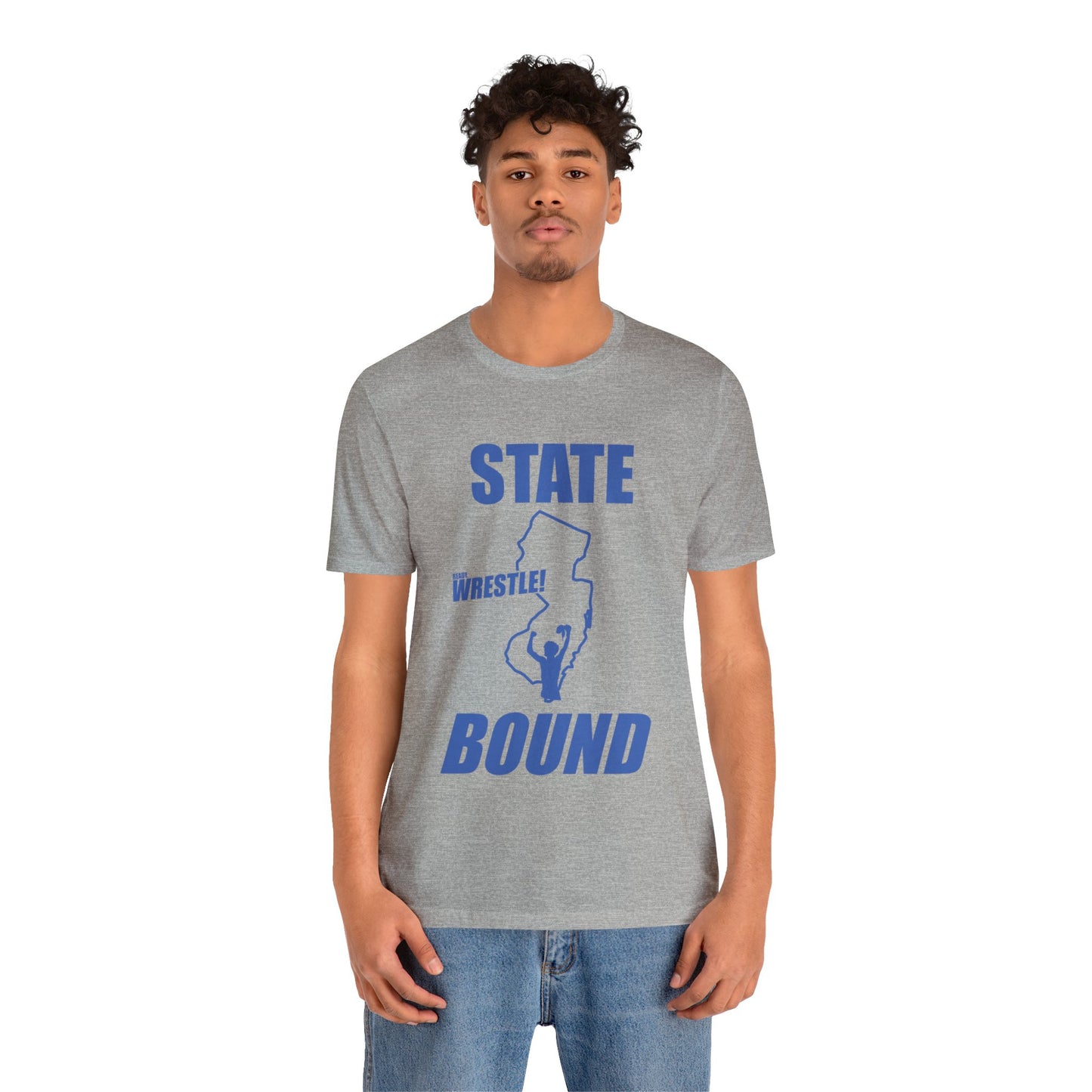 New Jersey State Bound, Blue print, Bella+Canvas 3001, Unisex Jersey Short Sleeve Tee