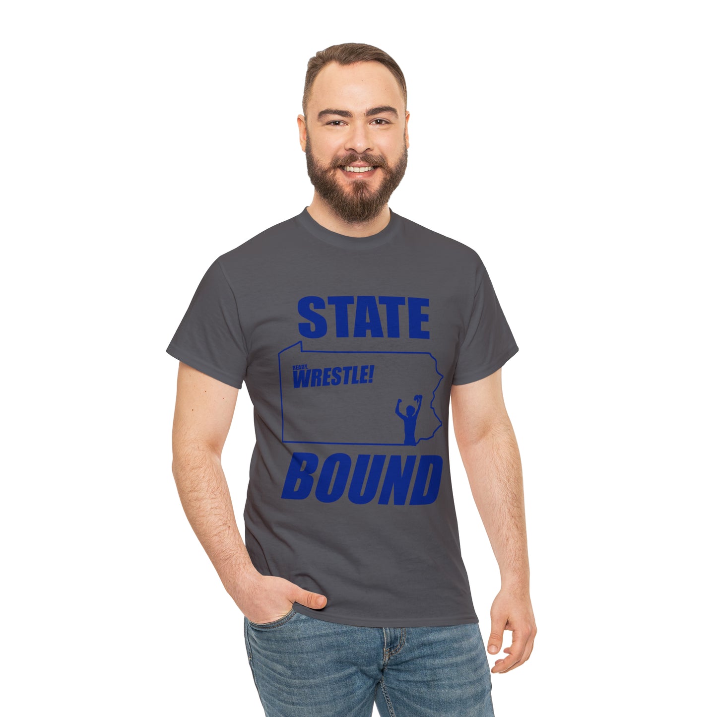 Pennsylvania State Bound, Royal Blue Logo, Unisex Heavy Cotton Tee