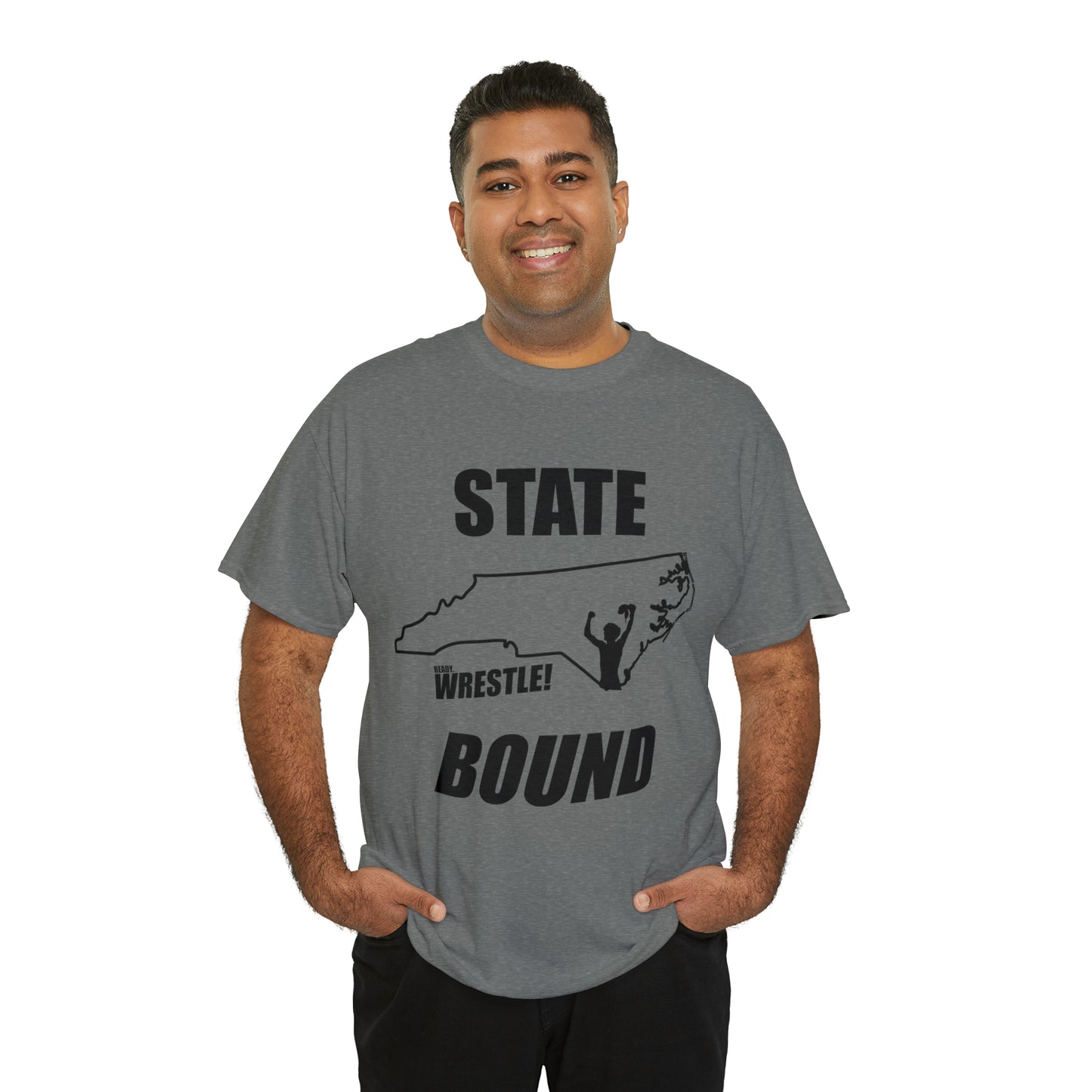 North Carolina State Bound, Black Logo, Unisex Heavy Cotton Tee