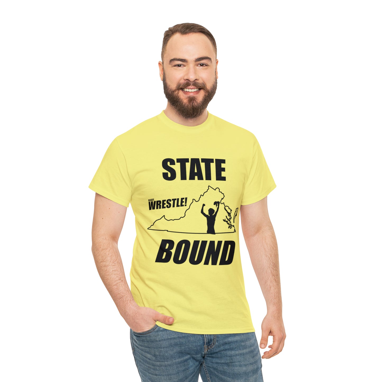 Virginia State Bound, Black Logo, Unisex Heavy Cotton Tee