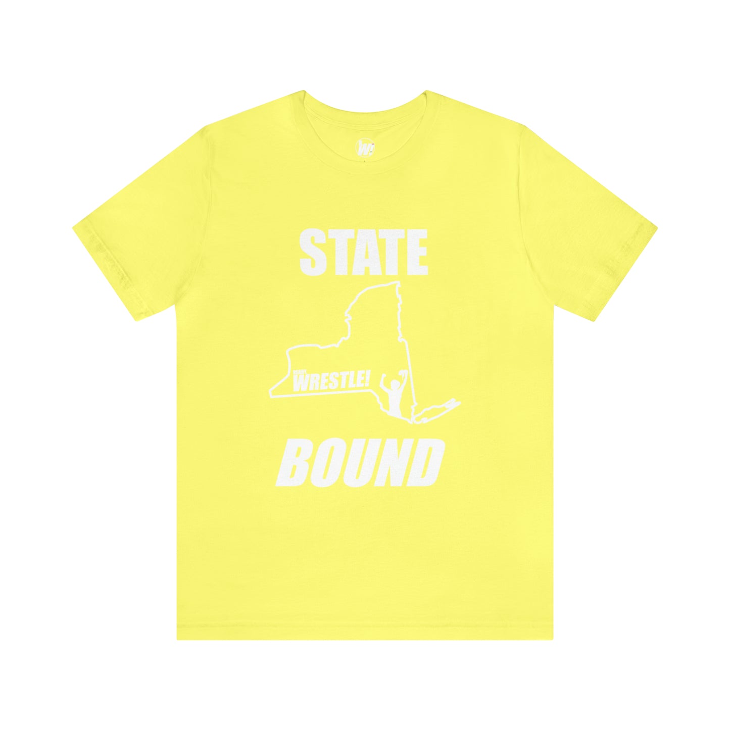 New York State Bound, Unisex Jersey Short Sleeve Tee, White Logo