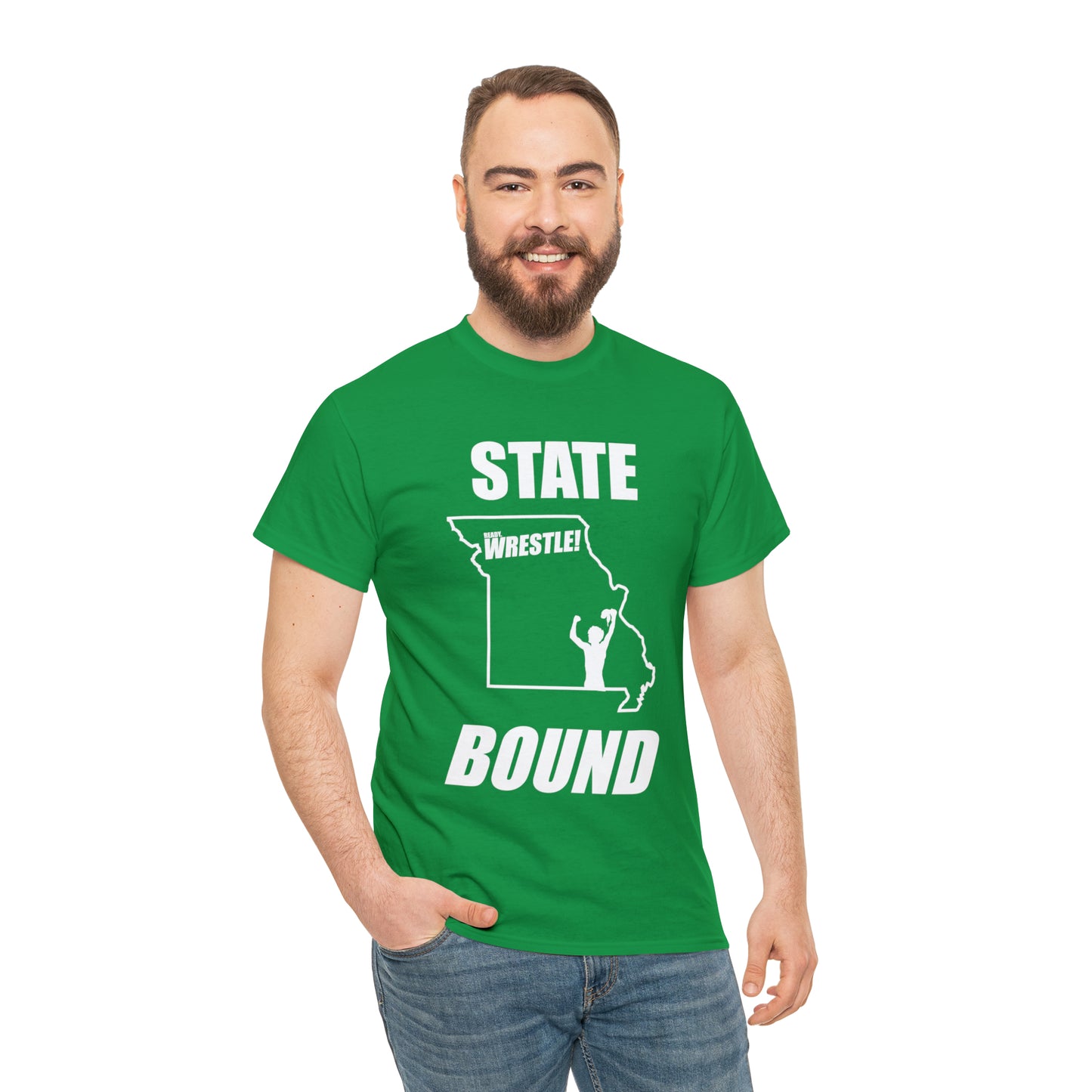 Missouri State Bound, White Logo, Unisex Heavy Cotton Tee